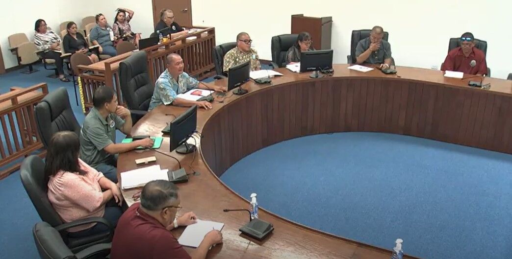Department of Public Works Secretary James Ada and other DPW officials appear before the House Ways and Means Committee during a budget hearing on Thursday in the House chamber.