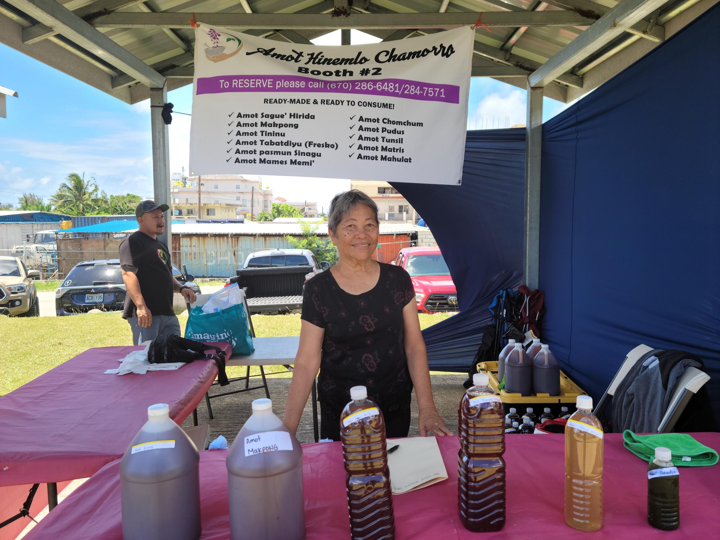 Fermina Blas, 75, a Chamorro traditional medicine practitioner, promoted local medicine during the Flame Tree Arts Festival held over the weekend.