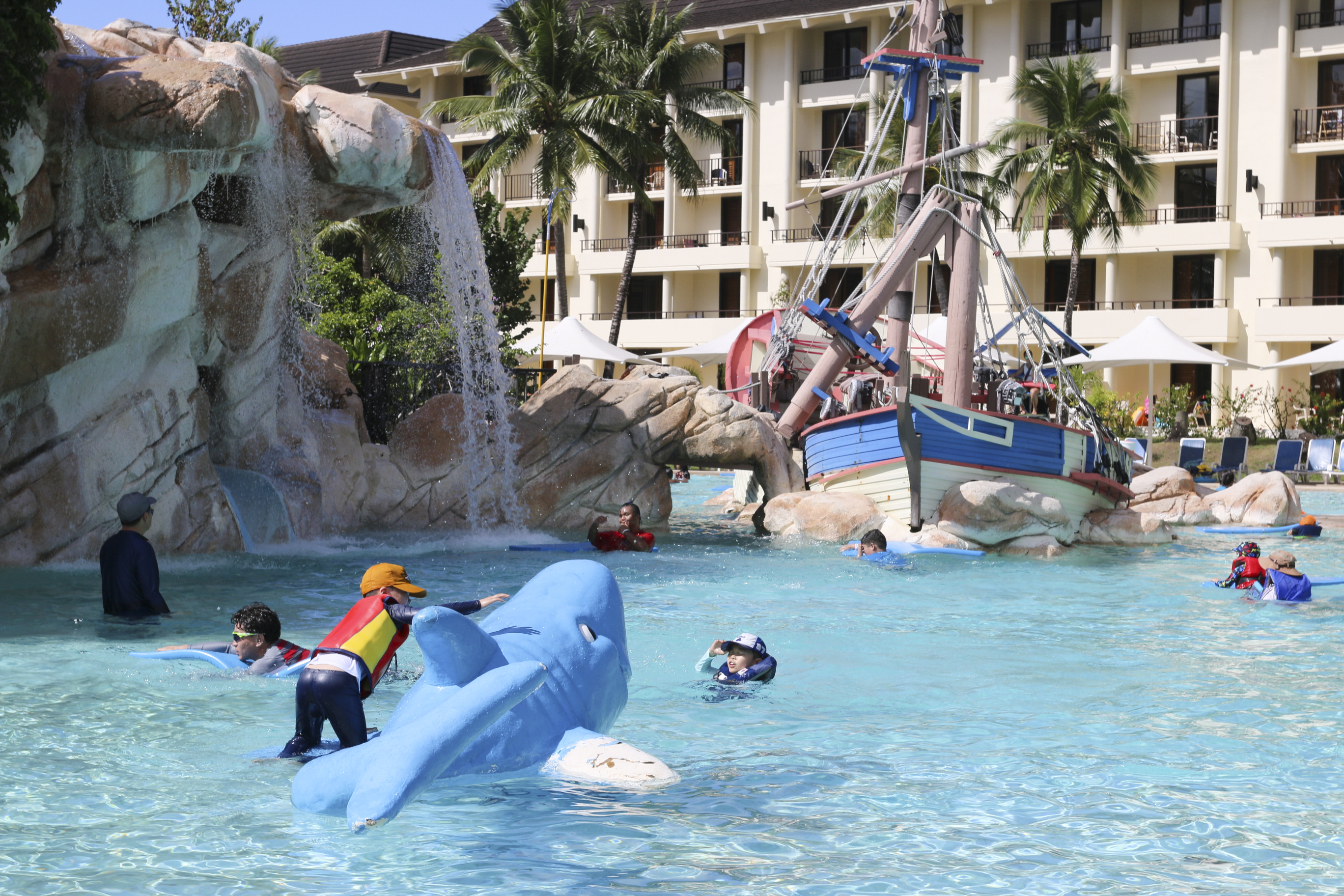 The Pacific Islands Club's water park.
