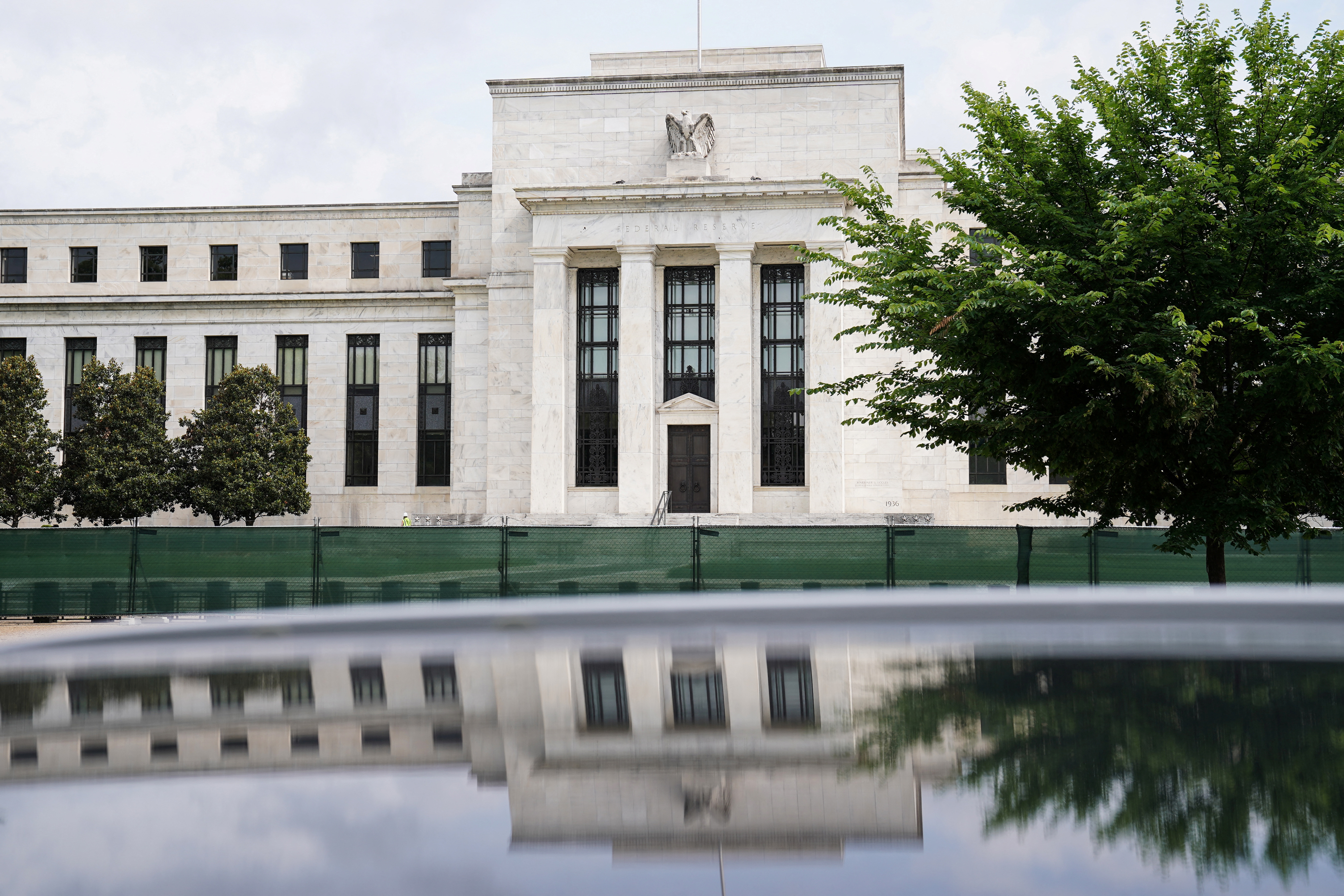 The exterior of the Marriner S. Eccles Federal Reserve Board Building is seen in Washington, D.C., June 14, 2022.