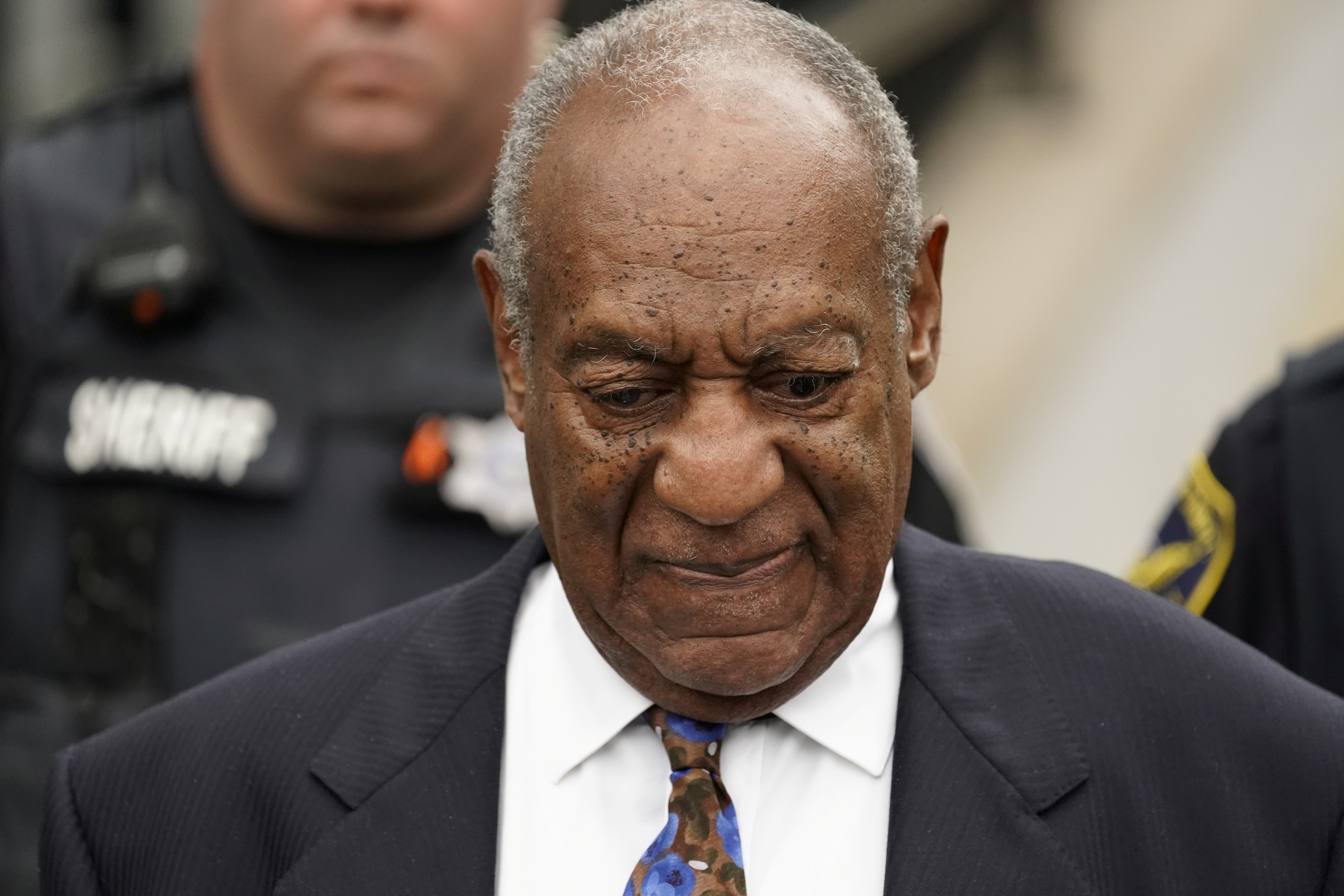 Actor and comedian Bill Cosby leaves the Montgomery County Courthouse after his first day of sentencing hearings in his sexual assault trial in Norristown, Pennsylvania on Sept. 24, 2018.