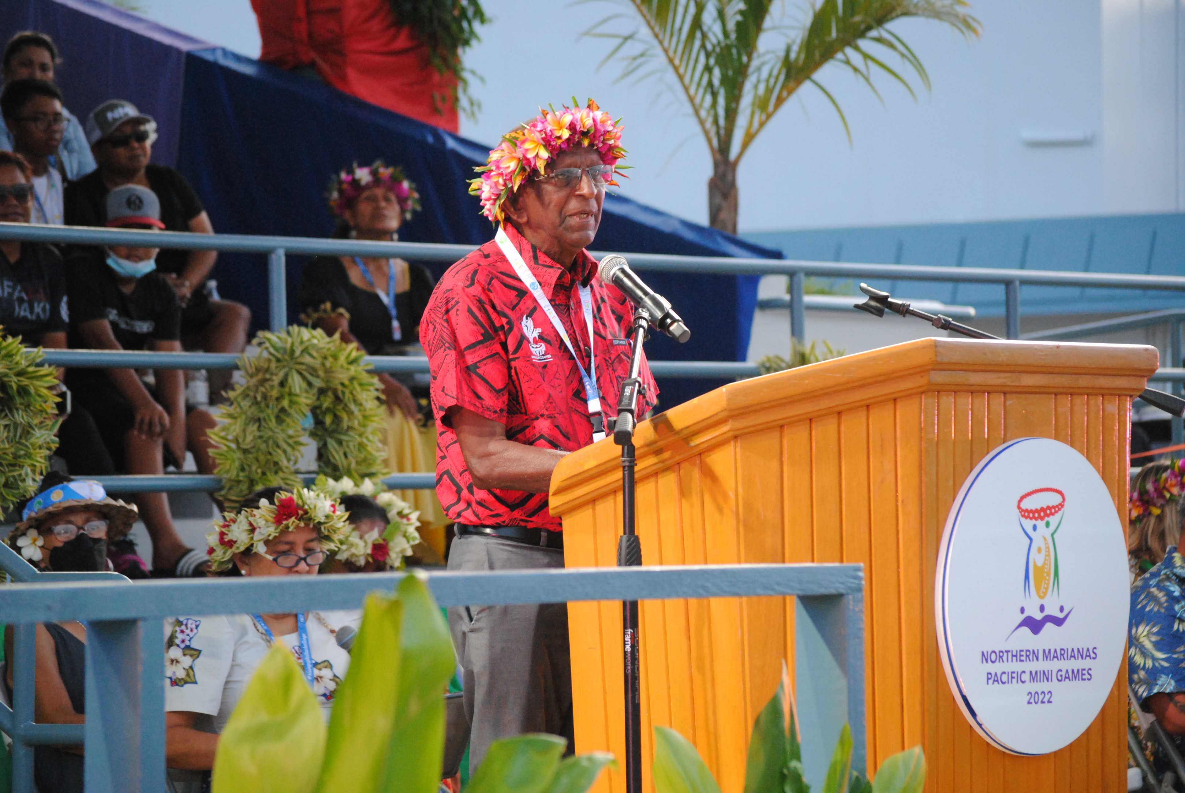 Pacific Games Council President Vidhya Lakhan delivers his closing remarks.