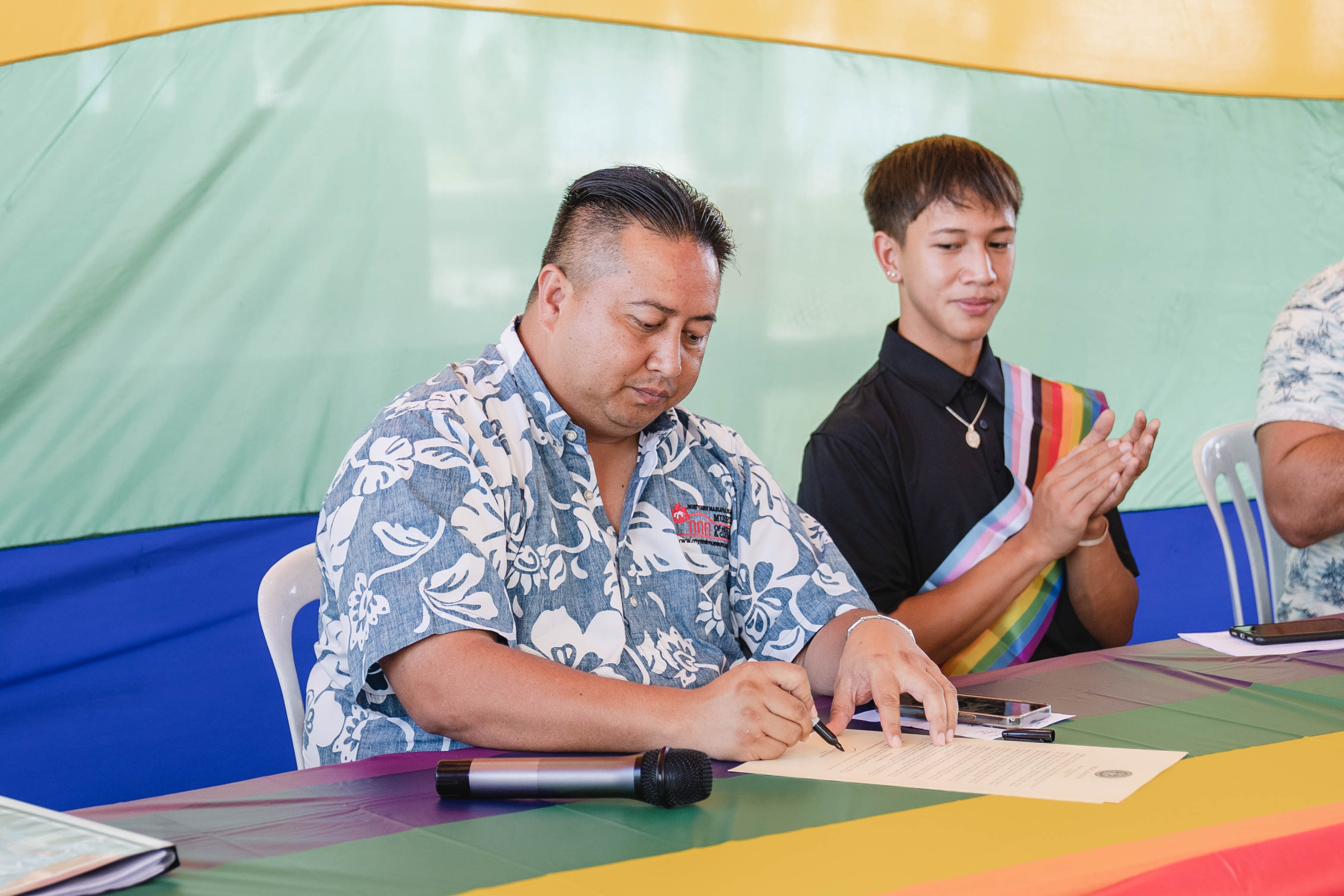 Governor Ralph DLG Torres signs a proclamation designating June as CNMI Pride Month.