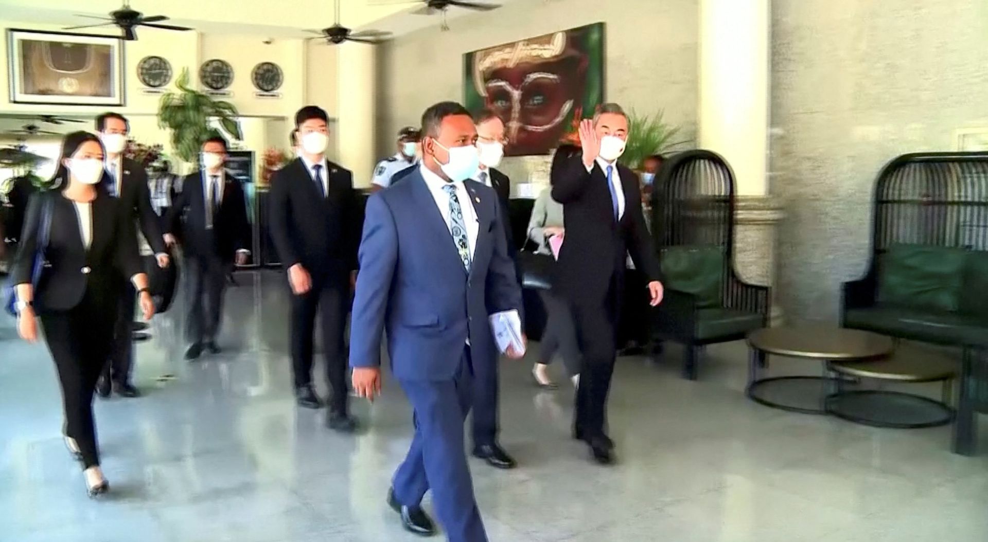Chinese Foreign Minister Wang Yi visits Honiara, Solomon Islands, May 26, 2022.