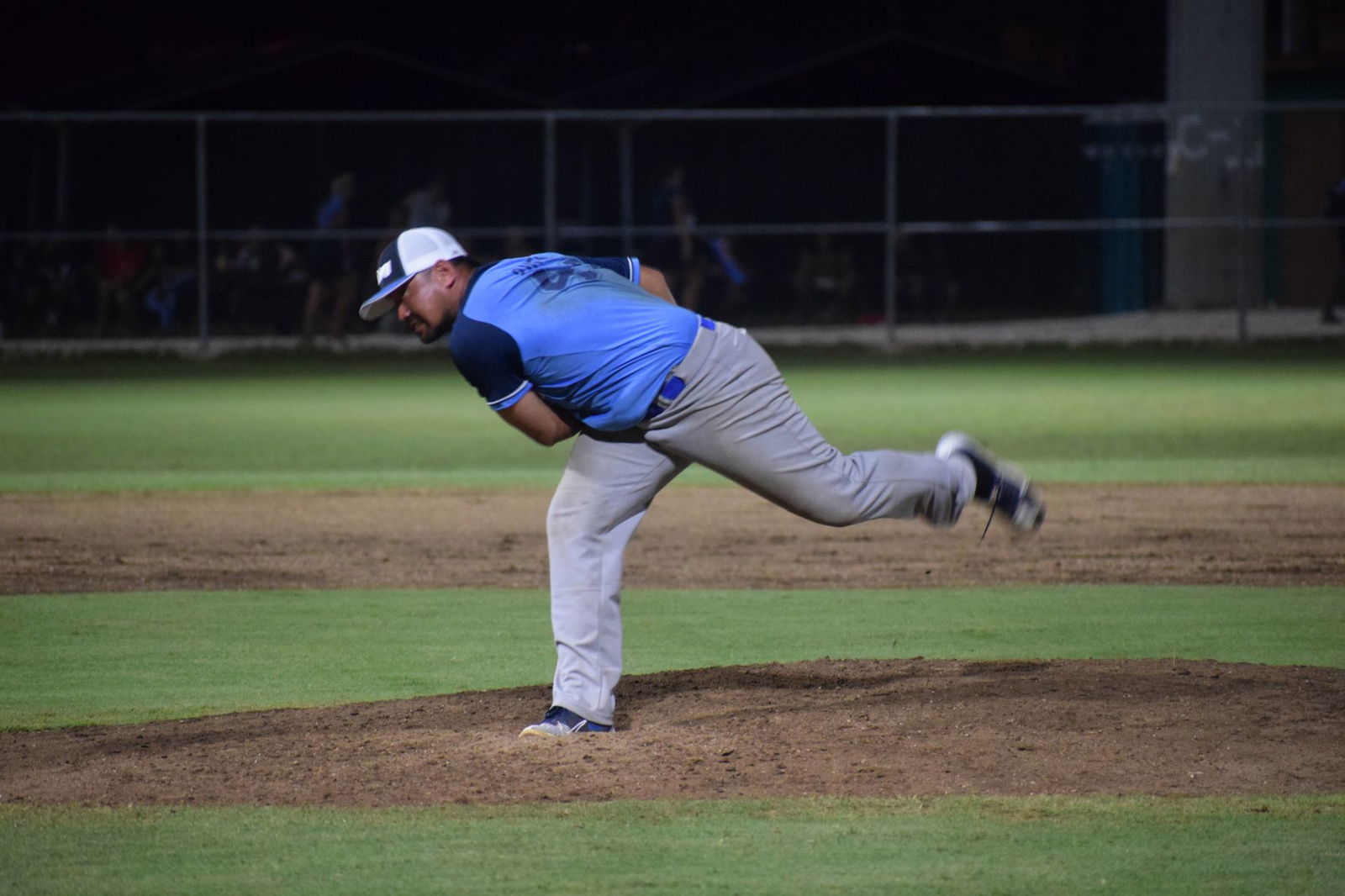 The NMI’s Josh Jones throws a pitch during the gold-medal game against Guam at the Francisco “Tan Ko” M. Palacios Baseball Field on Friday evening.