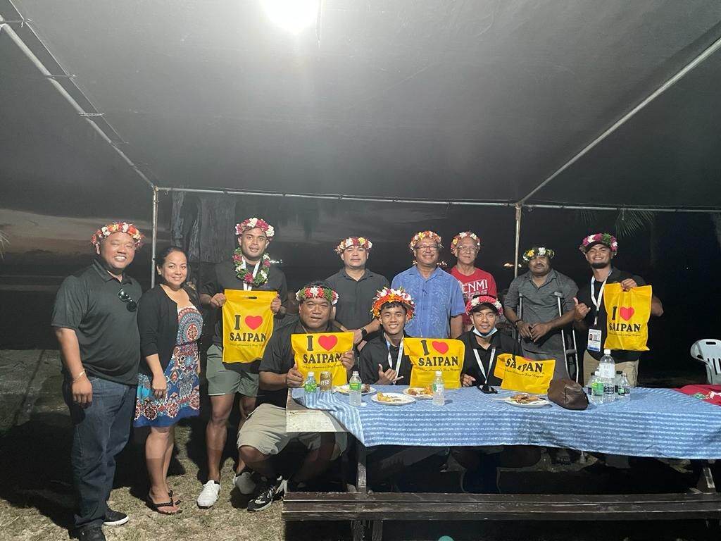 The Federated States of Micronesia track and field team was given a dinner welcome by the NMI-based Pohnpei and Ach Chuuk Association at Guma Higai, Chamorro Village in Susupe on Thursday evening.  The event was hosted by FSM organization presidents:  1) Pohnpei Organization - Nolyn Villagomez; 2) Ach Chuuk CNMI Association - Own Cholymay; 3) (Yap) WAAB Club - Casey Gaamed.  The honorary consul to FSM, former Lt. Gov. Diego Benavente, gave welcoming remarks with wife Vicky Benavente. Senate Floor Leader Vinnie Sablan, Reps. Leepan Guerrero and Angel Demapan  also attended the gathering. Grace Sablan, House candidate for Precinct 3, and Elfrieda Suda coordinated the hosting event for the FSM athletes.