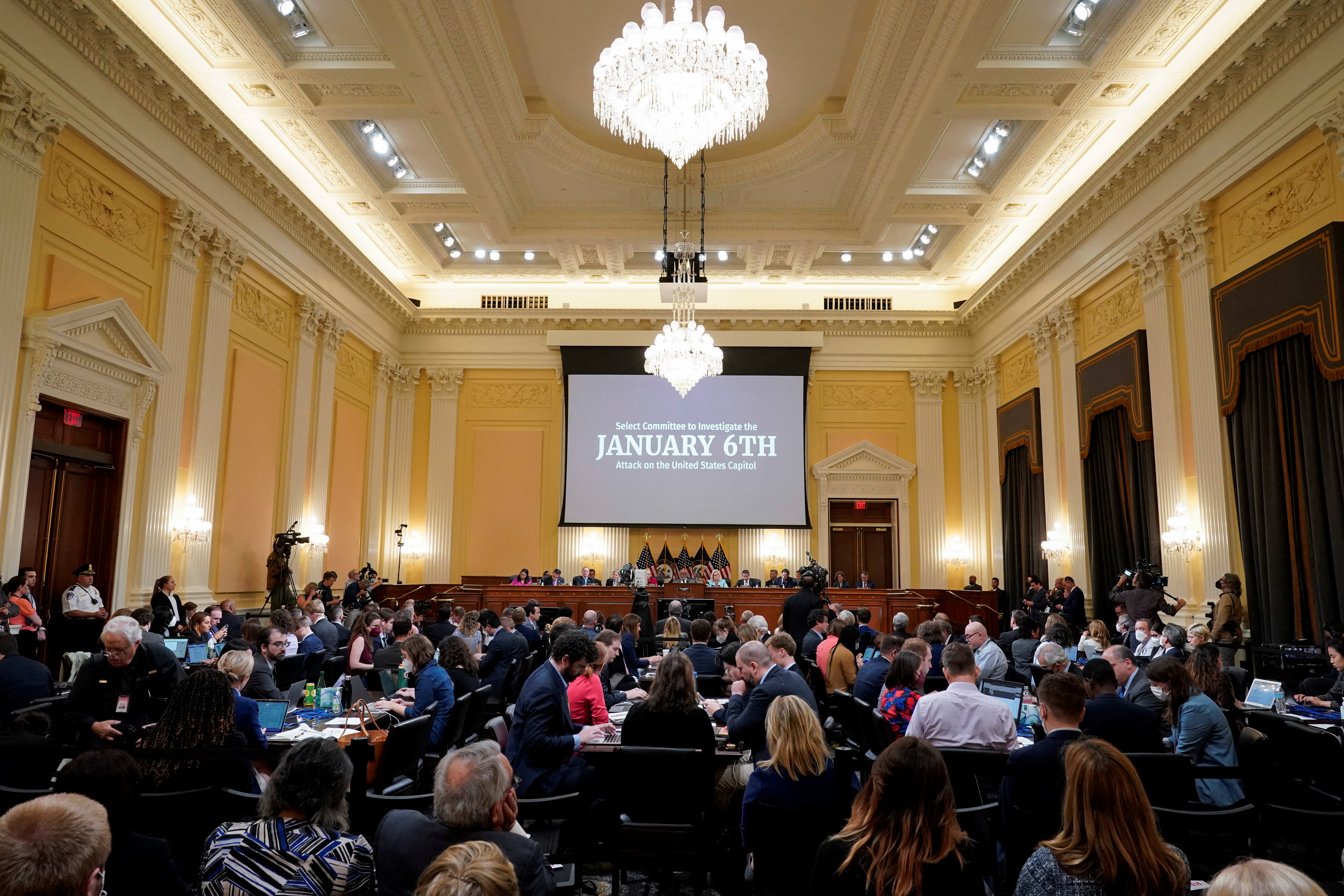 Chris Stirewalt, a former political editor of Fox News, speaks during the second public hearing of the U.S. House Select Committee to Investigate the January 6 Attack on the United States Capitol, on Capitol Hill, in Washington, D.C. June 13, 2022.