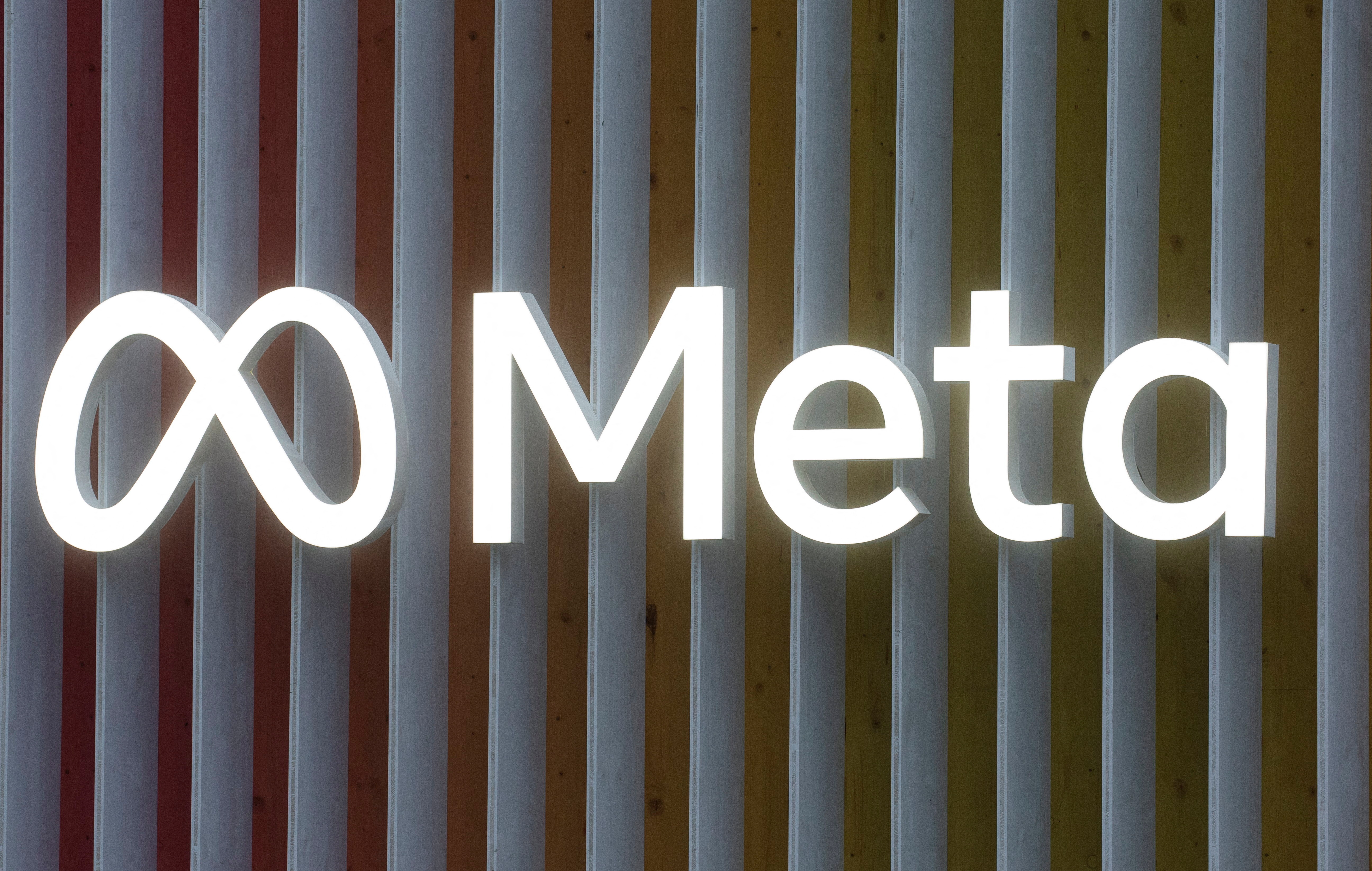The logo of Meta Platforms is seen in Davos, Switzerland, May 22, 2022.