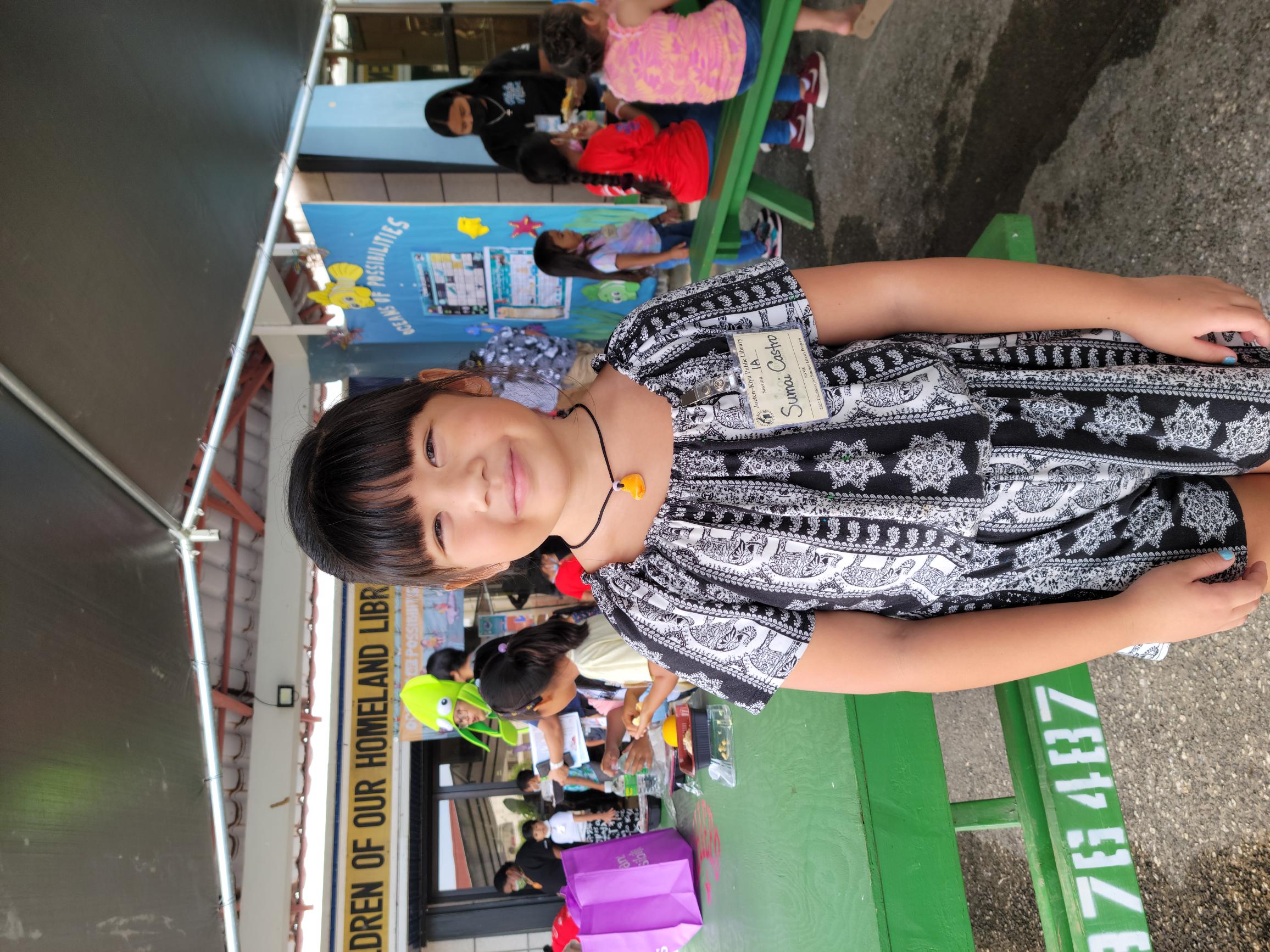 Sumai Castro, a JKPL Summer Reading Program participant, is a first grader at Mount Carmel School.