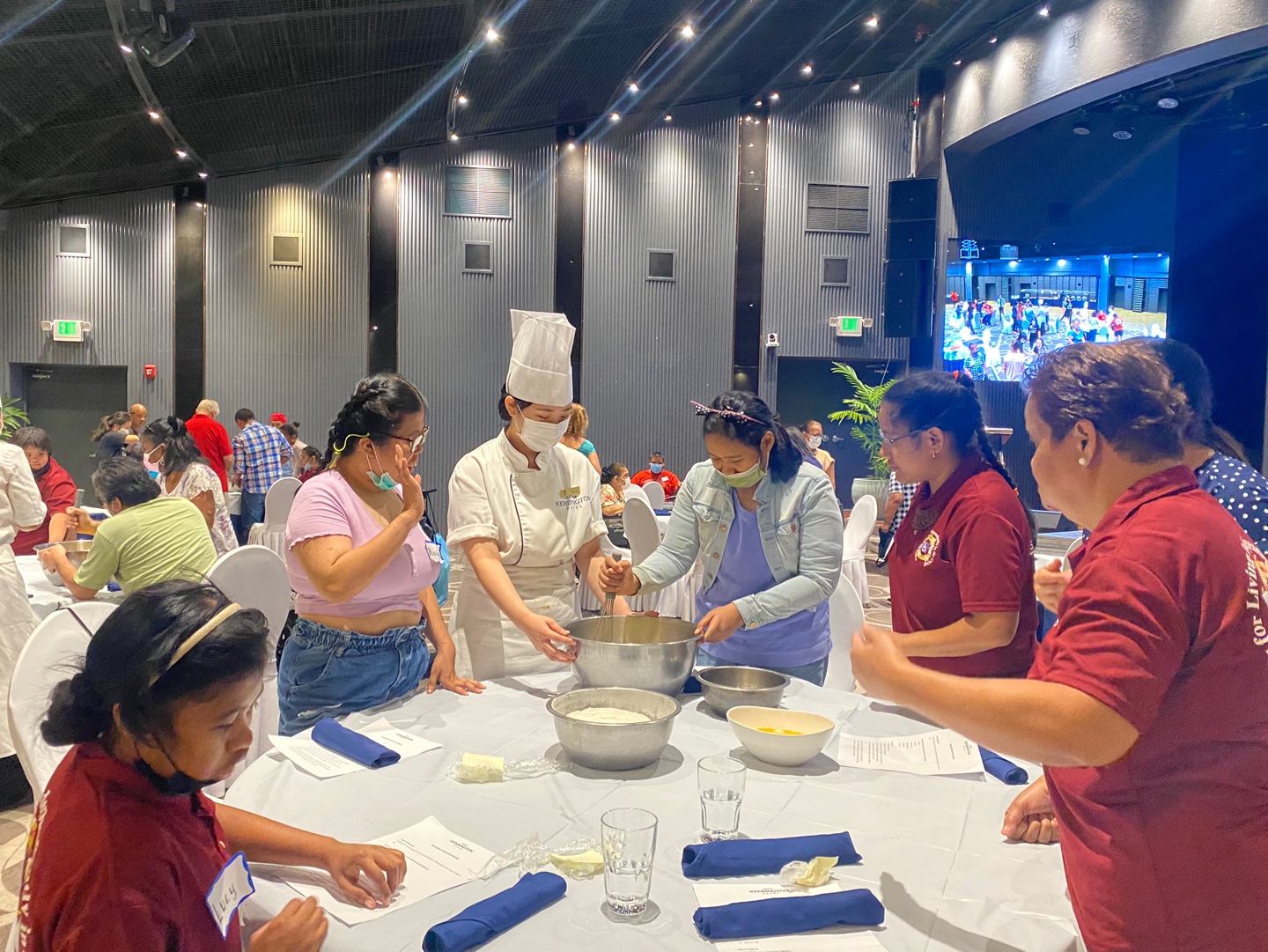 CNMI Center for Living Independently consumers learn how to make madeleines from a Kensington Hotel Saipan pastry chef.