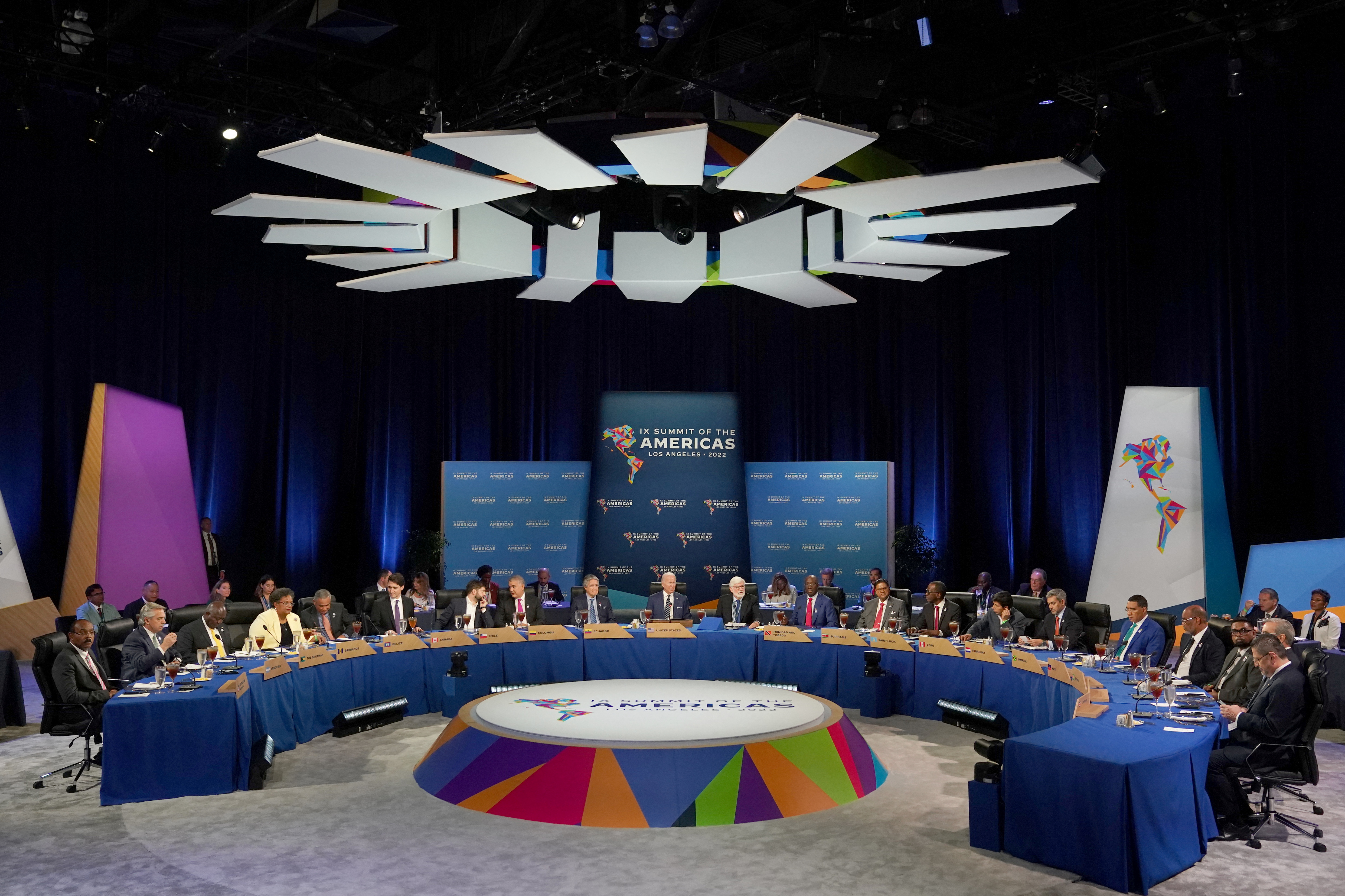 President Joe Biden hosts the Leaders Retreat and Working Luncheon during the Ninth Summit of the Americas Los Angeles, California, June 10, 2022.