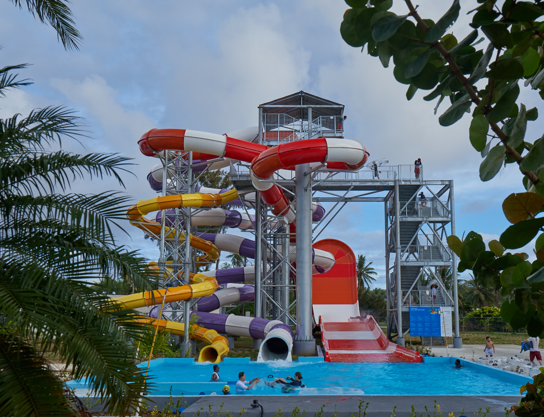 The Pacific Islands Club's water slides.