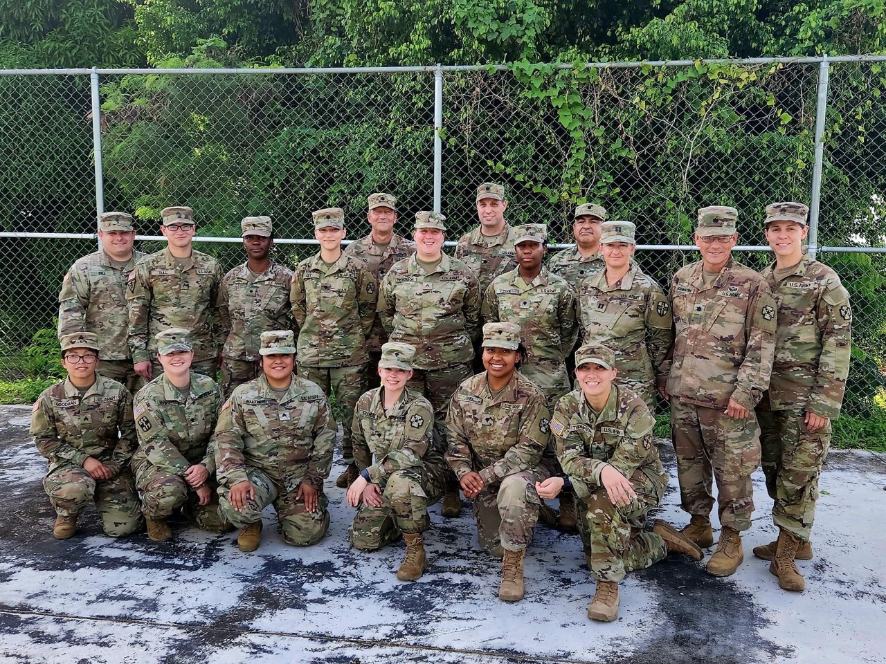 Members of the 445th Medical Detachment Veterinary Service of the U.S. Army Reserves Command pose for a photo.