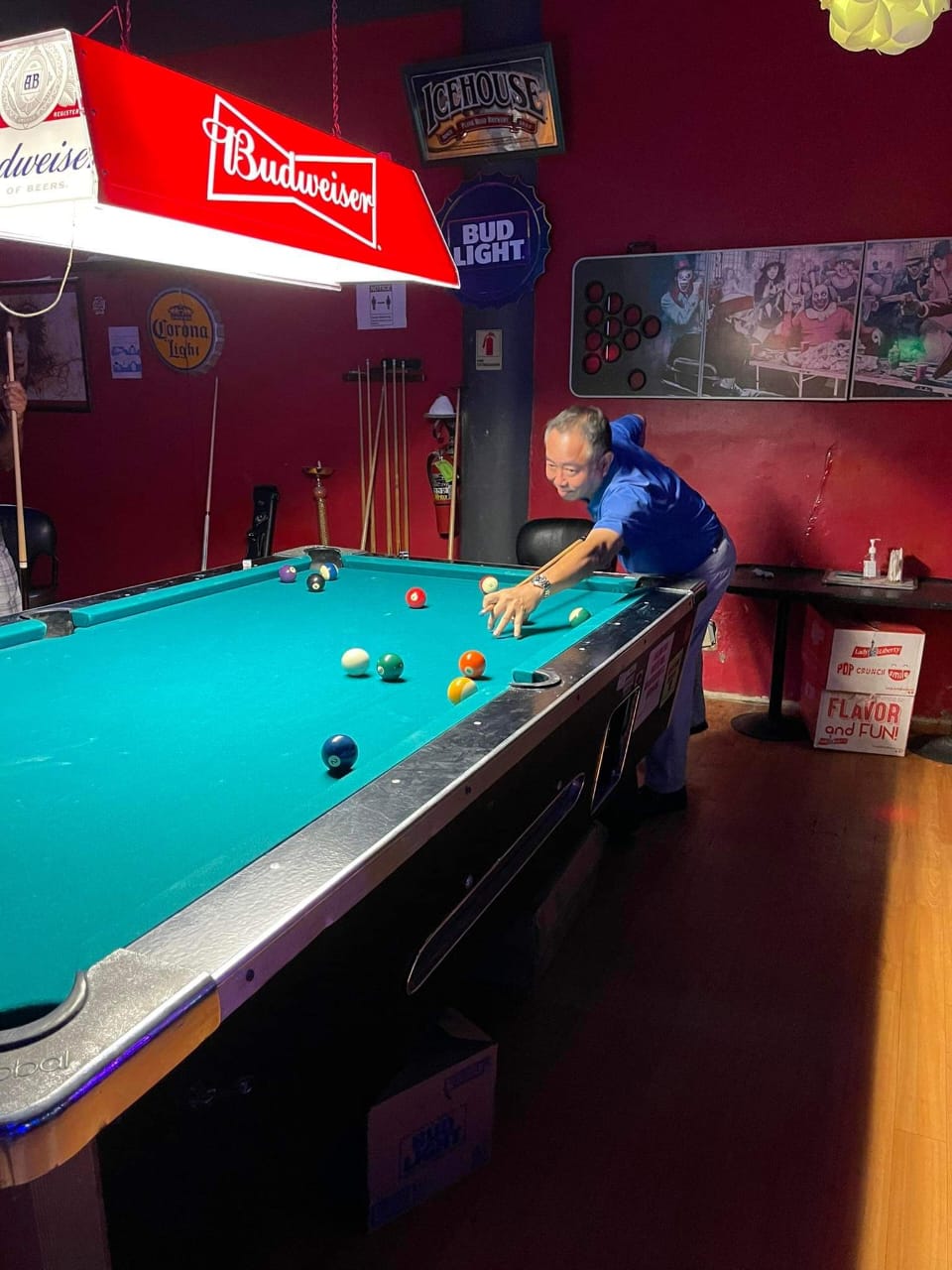 Ideal Signs Just Chillin Rustlers' Jerry Tiu lines up a shot during a Tuesday Division game of the SBA Budweiser Open 8-Ball League at the 9 Eleven Restobar.