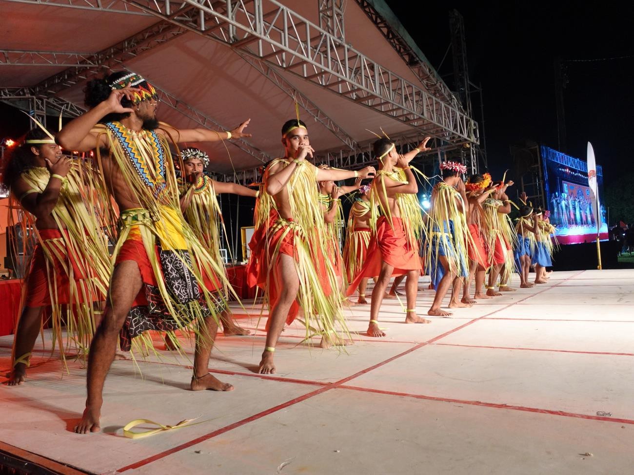 Talabwogh  Warriors  entertain  on  June  26,  2022,  at  the  Taste  of  the  Marianas International Food Festival & Beer Garden in Saipan.