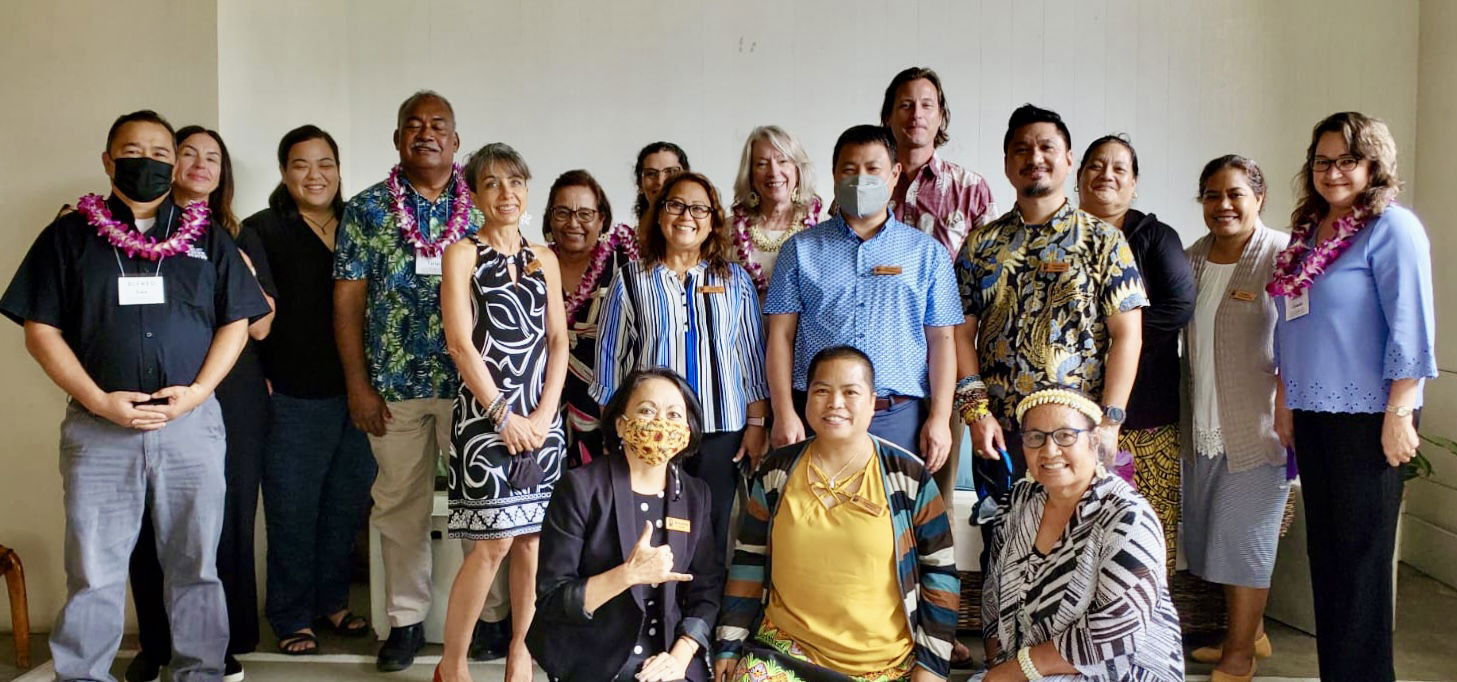Education chiefs from the Pacific, including the CNMI’s Commissioner of Education Dr. Alfred B. Ada, left, pose for a photo with education specialists and researchers from the Pacific Resources for Education and Learning during a meeting in Honolulu, Hawaii.