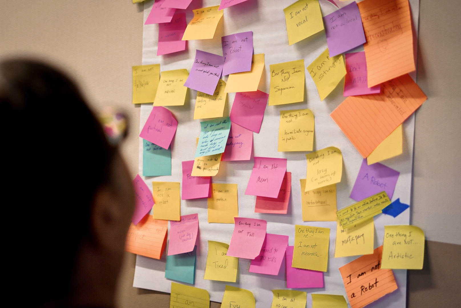 Work session participants used multicolored Post-it notes to share their comments and recommendations.