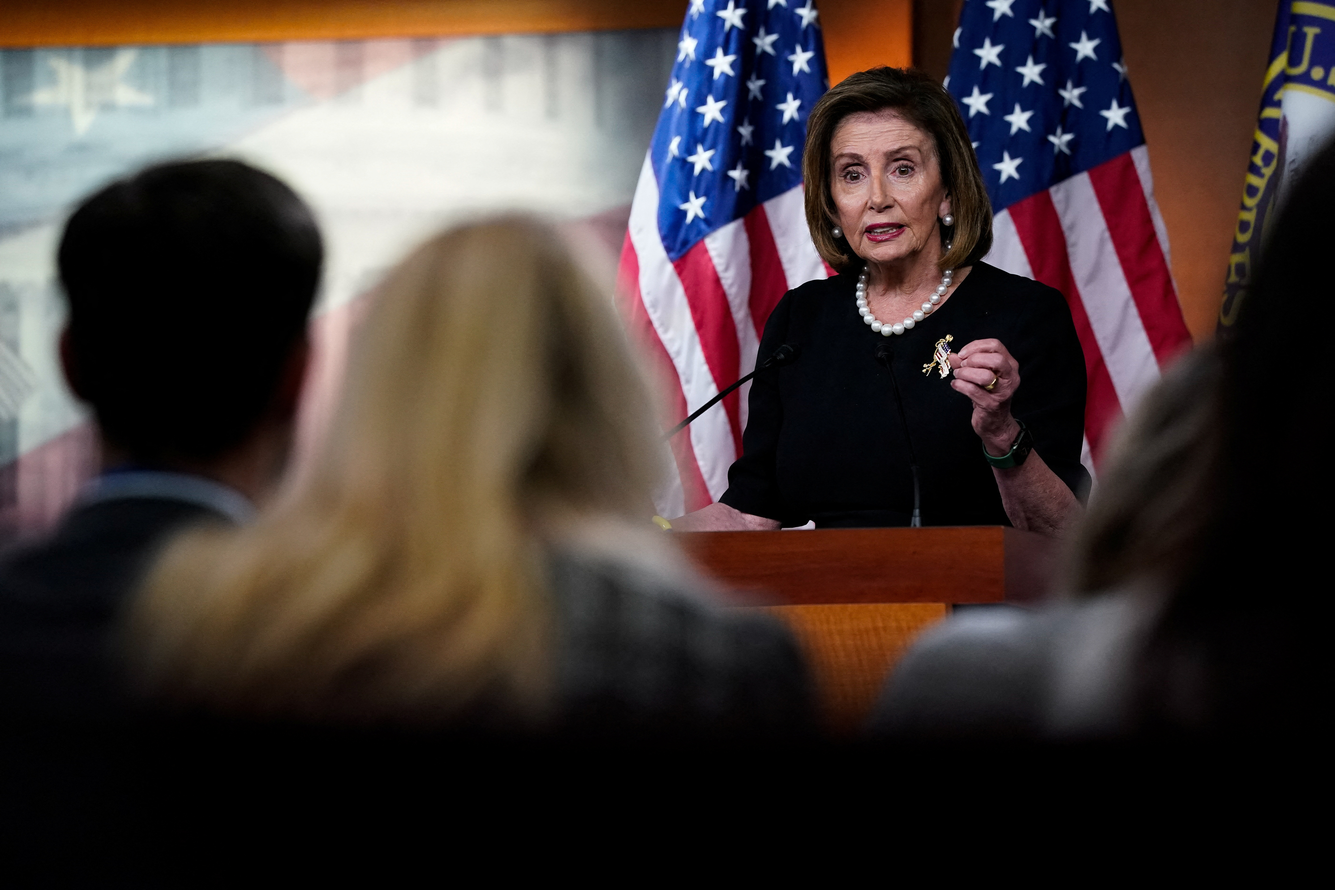 U.S. House Speaker Nancy Pelosi, D-Calif., holds her weekly news conference with reporters on Capitol Hill in Washington, D.C., July 14, 2022.
