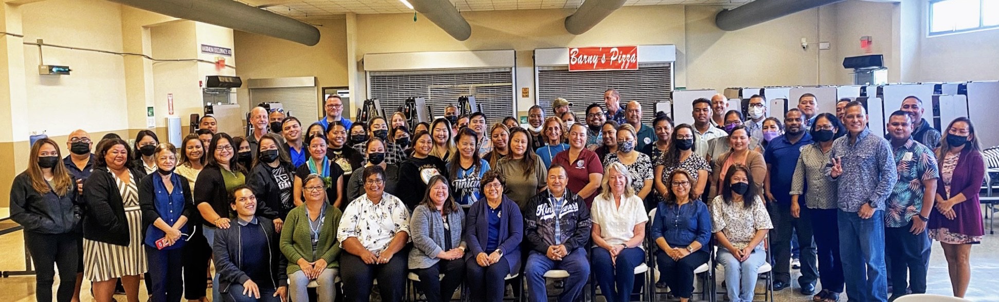 Commissioner of Education Dr. Alfred B. Ada, 4th right, seated front row, led over a hundred Public School System education leaders and policymakers in a successful three-day work session last week in the Koblerville Elementary School cafeteria