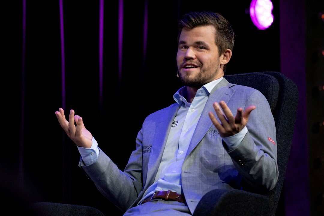 Norwegian chess player and world champion Magnus Carlsen participates at the Energy Denmark Champions Battle 2019 in Circus Building, Copenhagen, Denmark May 22, 2019.
