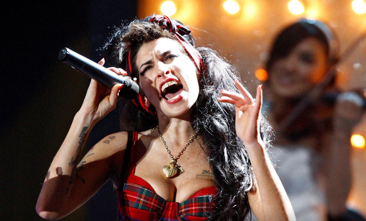 British singer Amy Winehouse performs at the Brit Awards at Earls Court in London on Feb. 20, 2008.