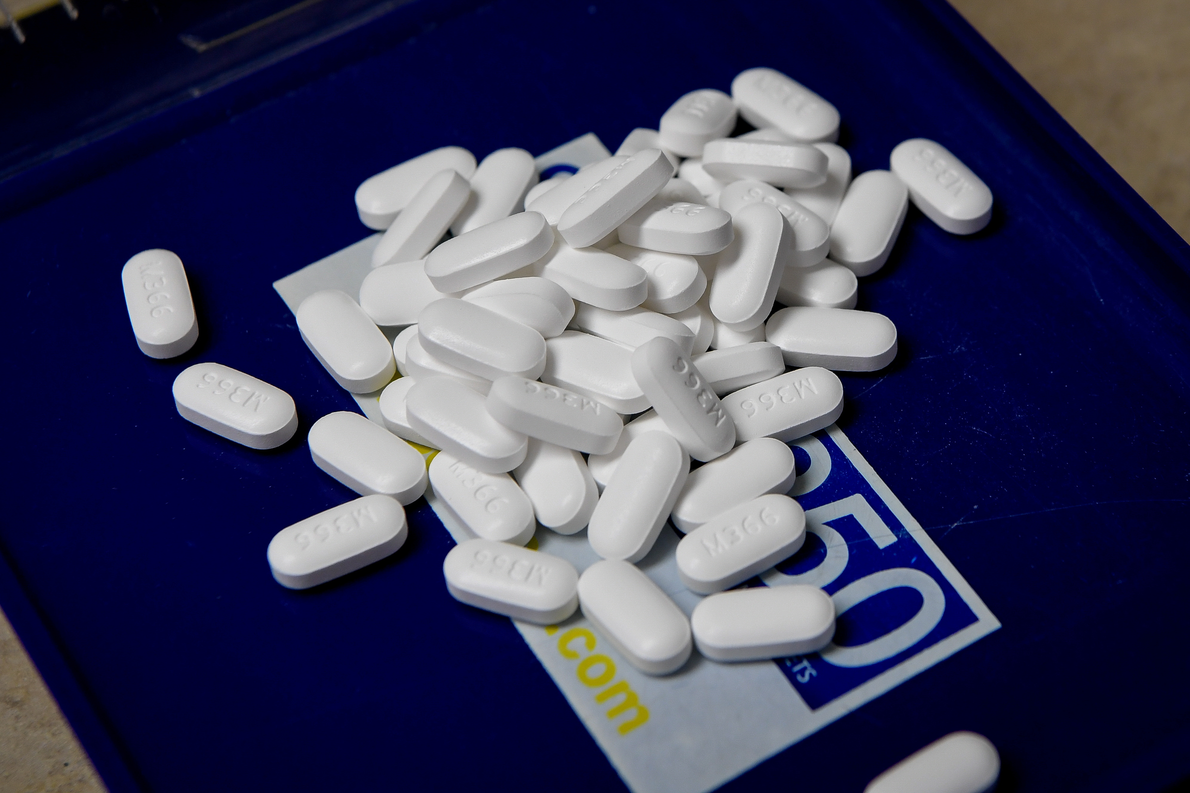 Tablets of the opioid-based Hydrocodone at a pharmacy in Portsmouth, Ohio, June 21, 2017.