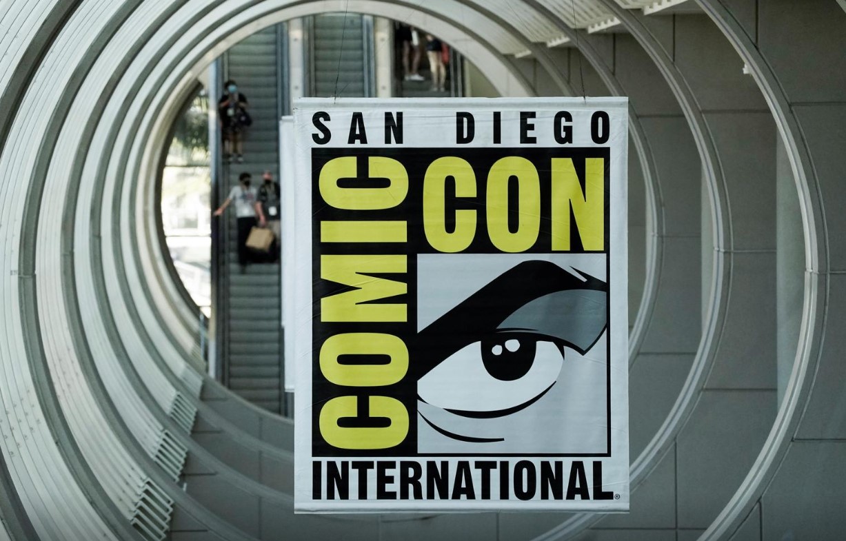 Signage inside the San Diego Convention Center at Comic-Con International in San Diego, California, July 22, 2022.