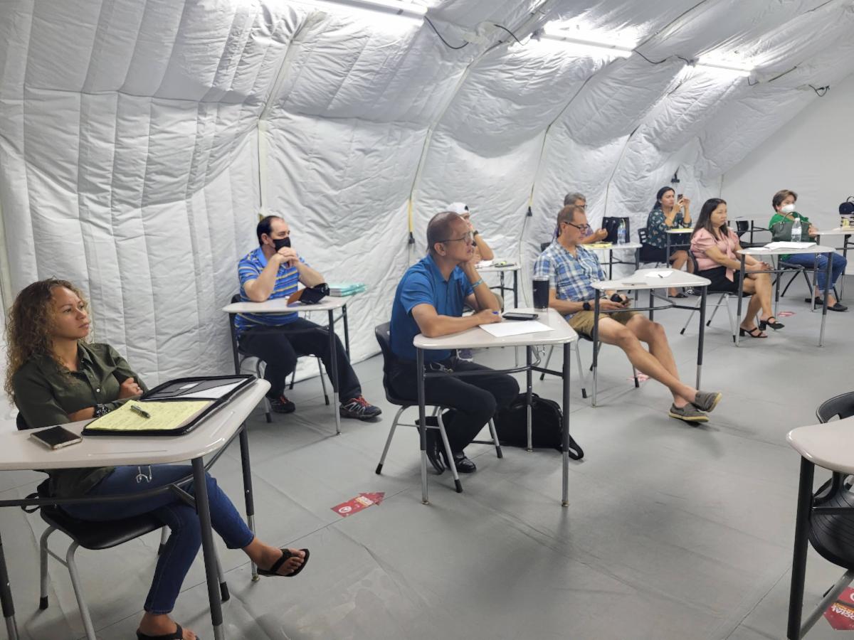 Participants listen during the HUBZone certification course hosted by the CNMI Small Business Development Center at Northern Marianas College. The course was taught by Guam Small Business Administration Branch Manager Kenneth Lujan.