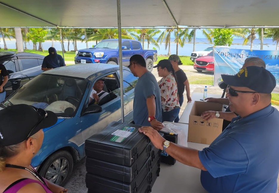The Municipality of Rota staff and acting Rota Mayor Jonovan H. Lizama assisted the Division of Energy in the distribution drive and in increasing  energy awareness in the community.