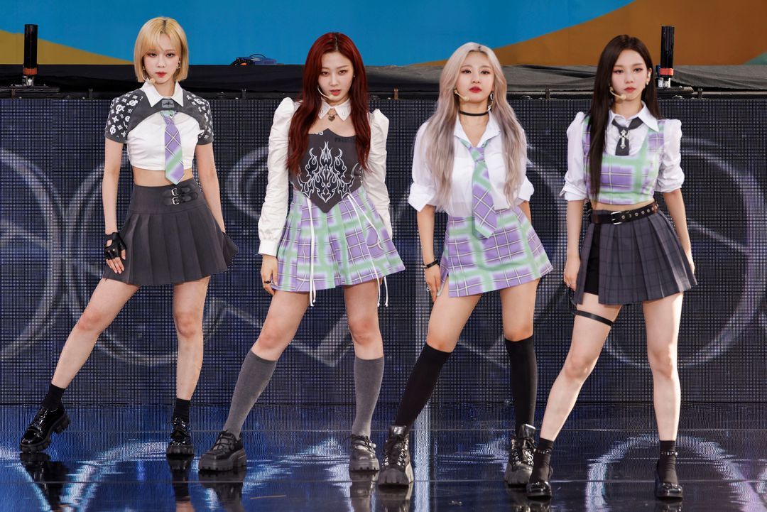 South Korean band aespa perform during the ABC Good Morning America summer concert series in Central Park in New York City, July 8, 2022.