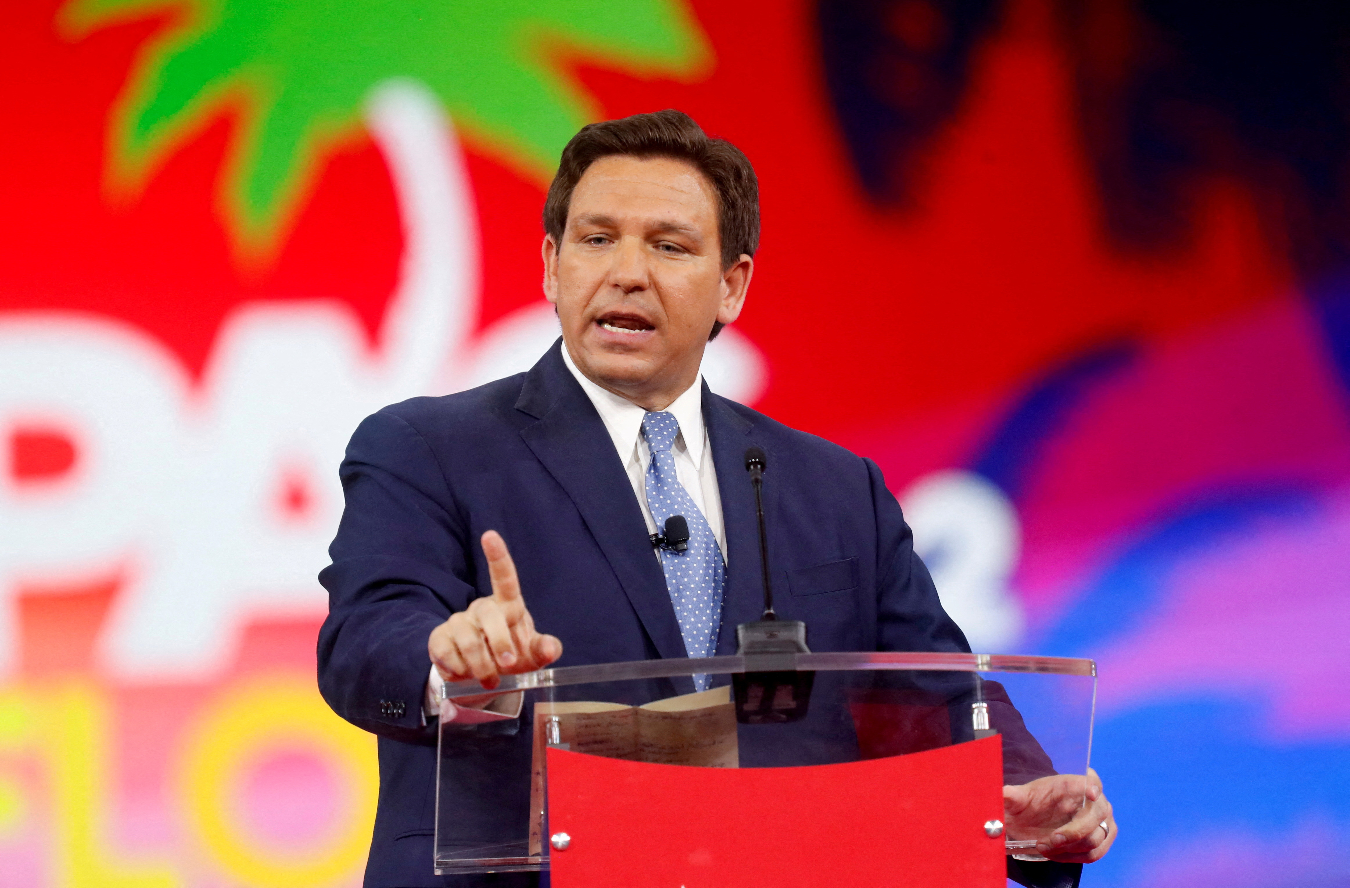 Florida Gov. Ron DeSantis speaks at the Conservative Political Action Conference in Orlando, Florida on Feb. 24, 2022.