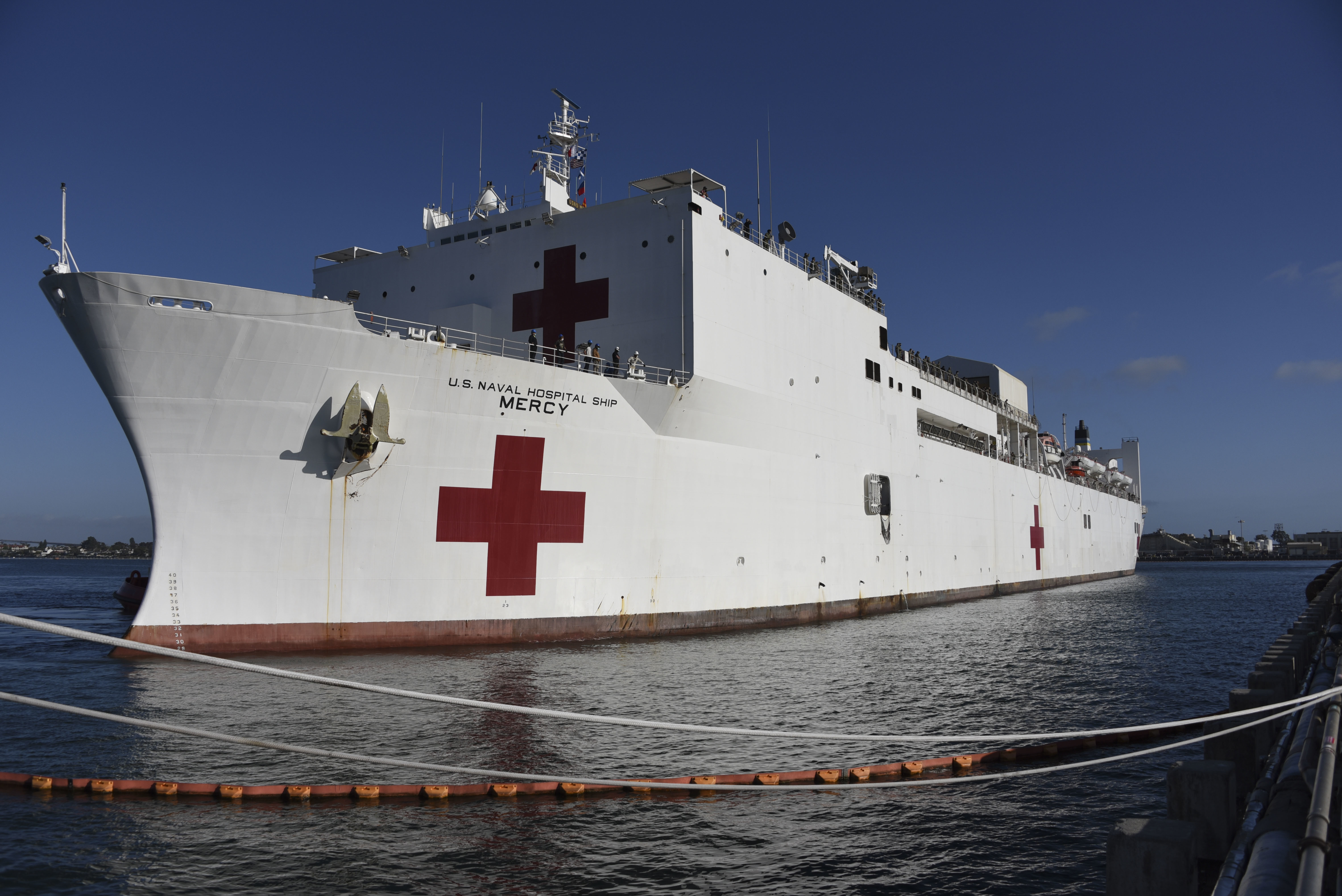 Hospital ship USNS Mercy (T-AH 19) arrives in San Diego on May 15. As part of Pacific Partnership 2022, Mercy and the mission team will conduct missions throughout Oceania and the Western Pacific.