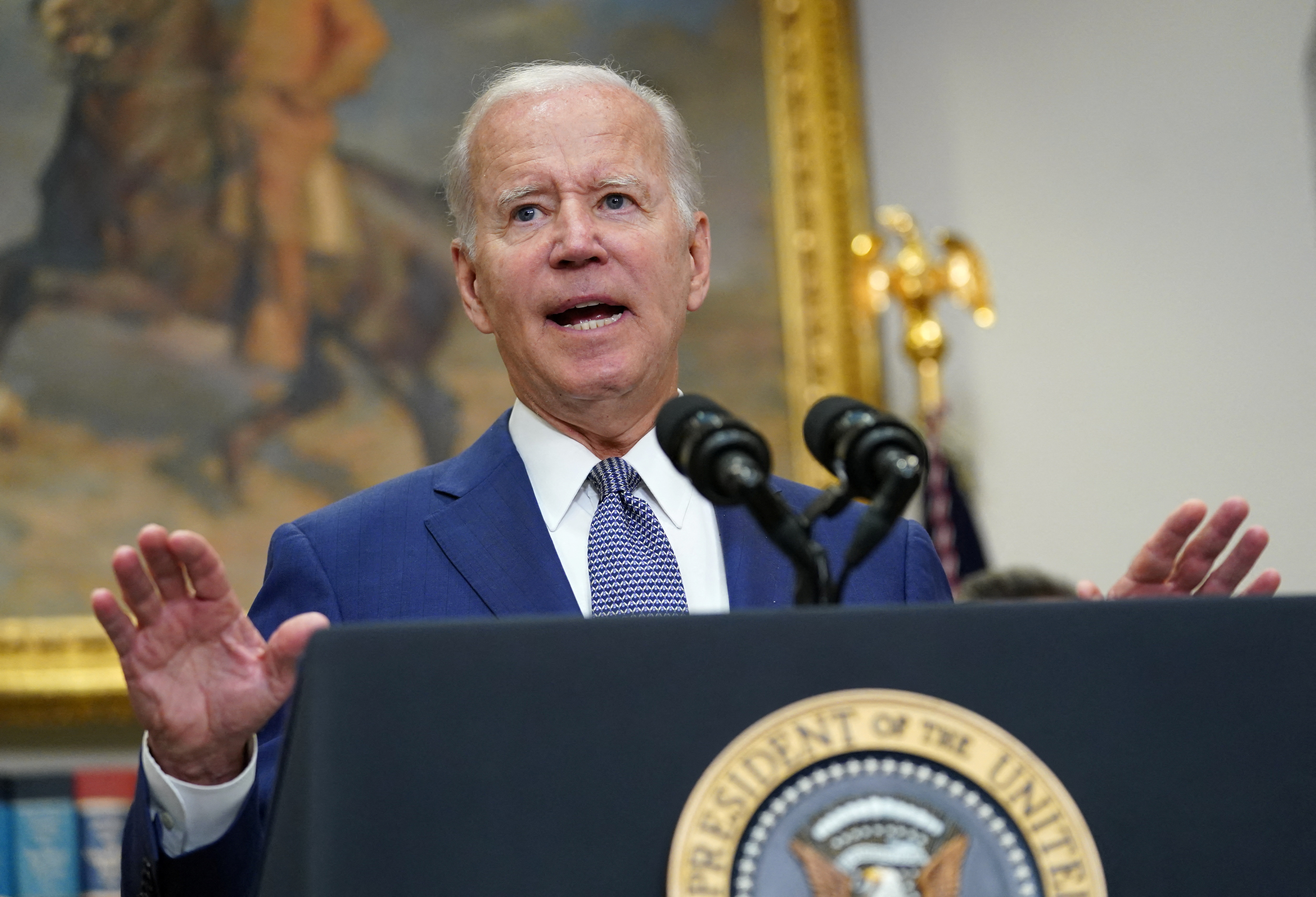 President Joe Biden speaks before signing an executive order to help safeguard women's access to abortion and contraception at the White House in Washington, D.C., July 8, 2022.