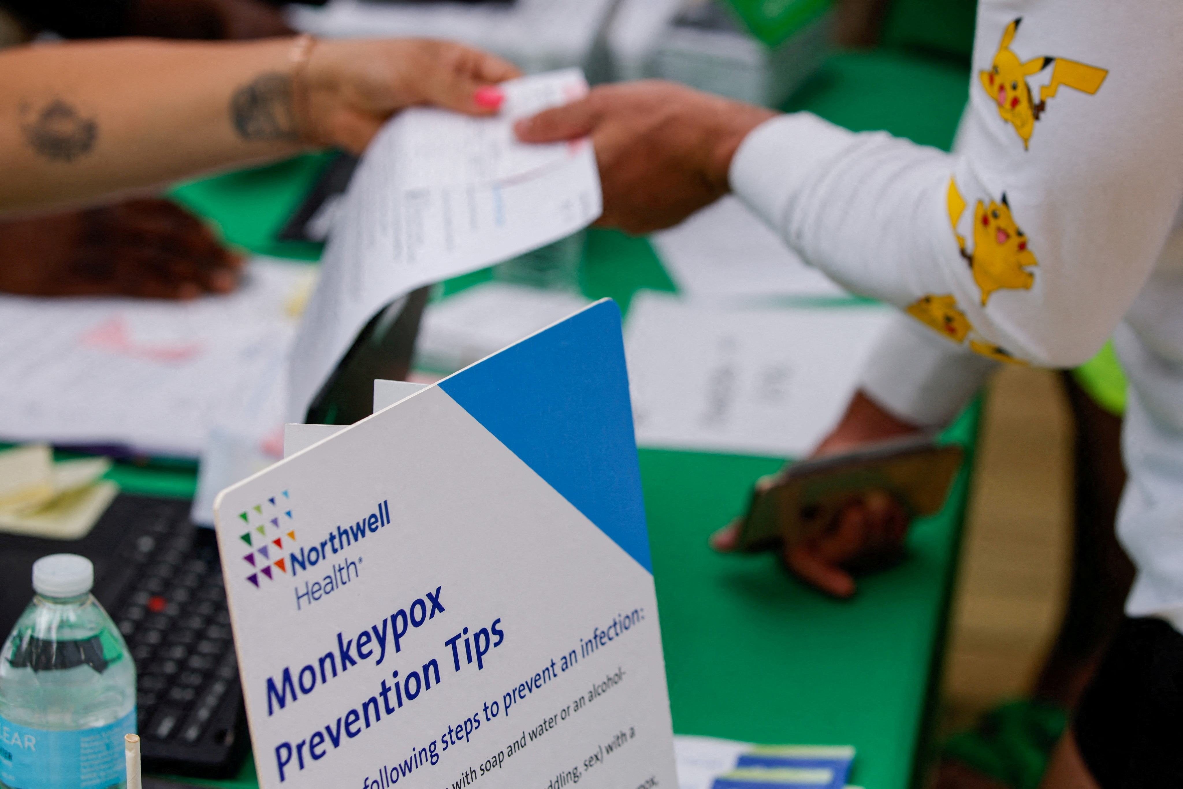 A person arrives to receive a monkeypox vaccination at the Northwell Health Immediate Care Center at Fire Island-Cherry Grove, in New York, July 15, 2022.