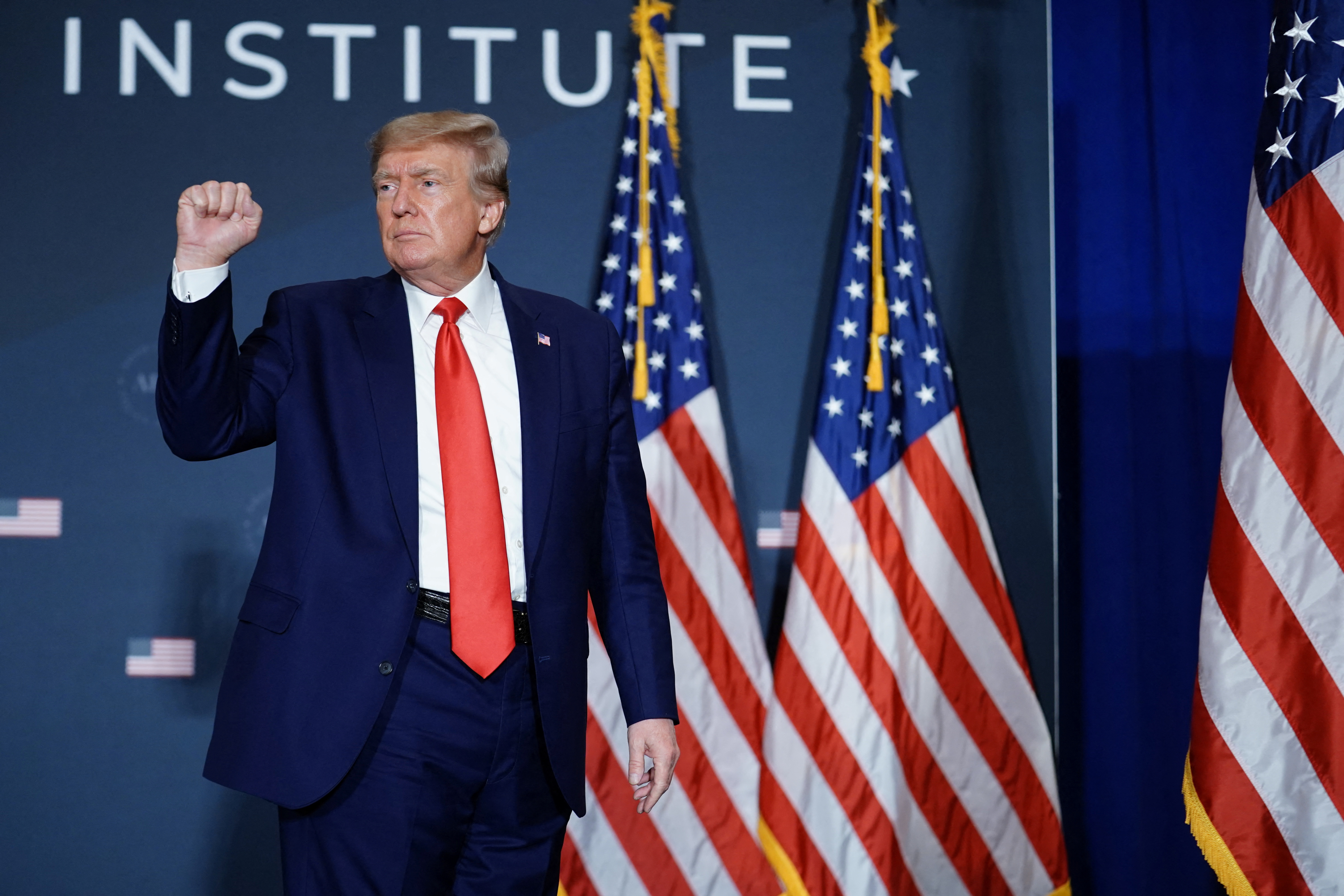 Former  President Donald Trump departs following remarks at the America First Policy Institute America First Agenda Summit in Washington, D.C., July 26, 2022.