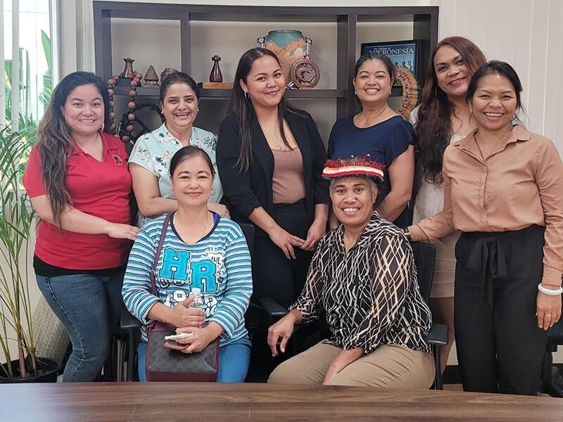 The CNMI Small Business Development Center and the CNMI Women’s Association recently completed a five-week entrepreneurial course with 20 participants. In  photo are, top row, from left: Mercilynn K. Palec, Manju Pandey, Kimberly C. Camacho, Glorybel Tan, Valentina Rivera, and Roxanne Diaz. Seated, from left, Materri Garcia and Sheryl Suwei.