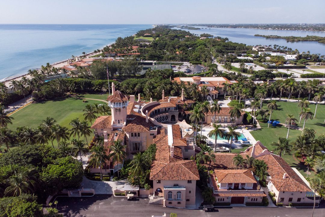 An aerial view of former President Donald Trump's Mar-a-Lago home in Palm Beach, Florida, Aug. 15, 2022.