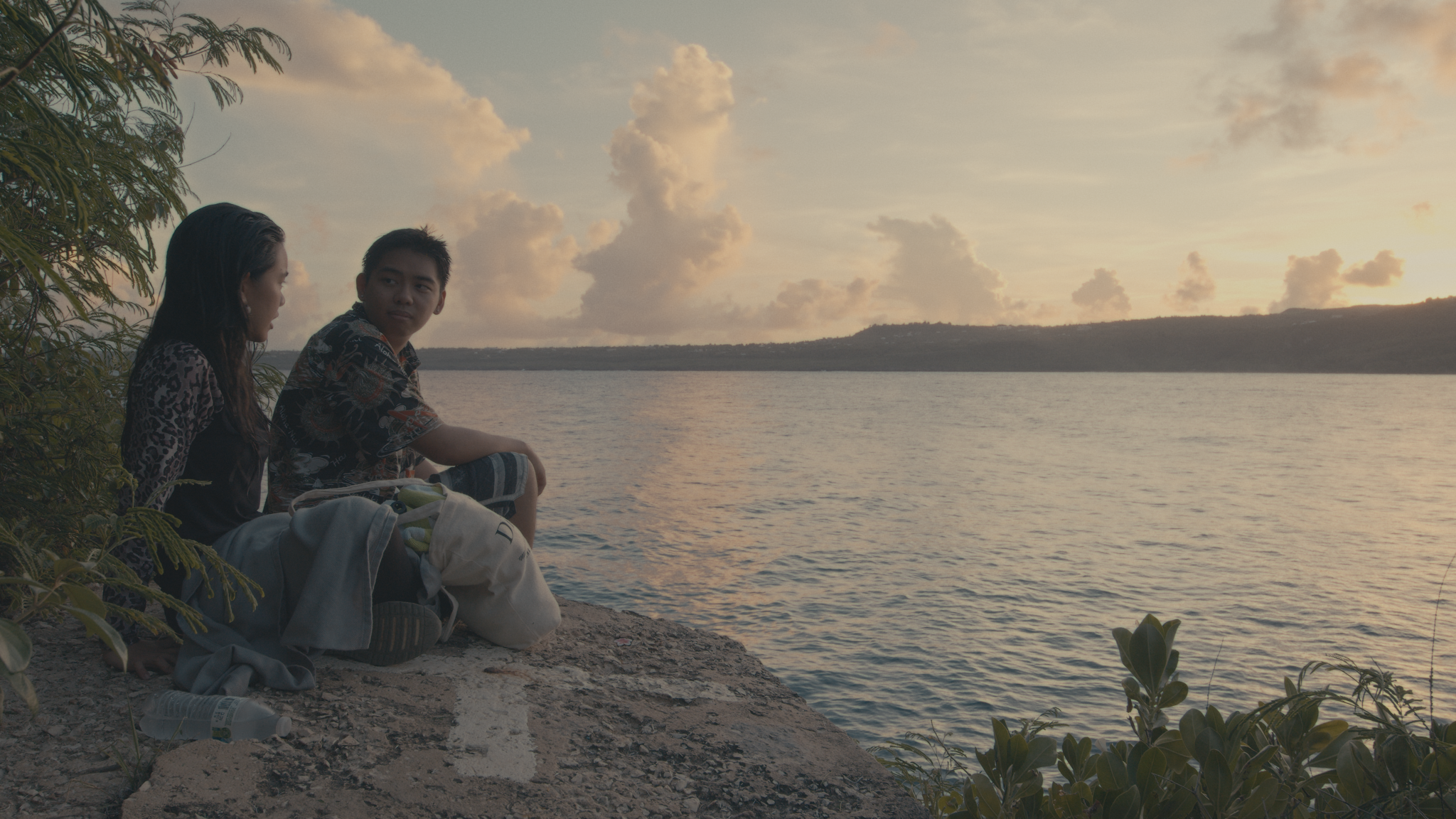 Elijah Joshua Pajarillaga, second left, wrote, directed, and starred in “Steps on the Shore,” playing the lead role of Neil.
