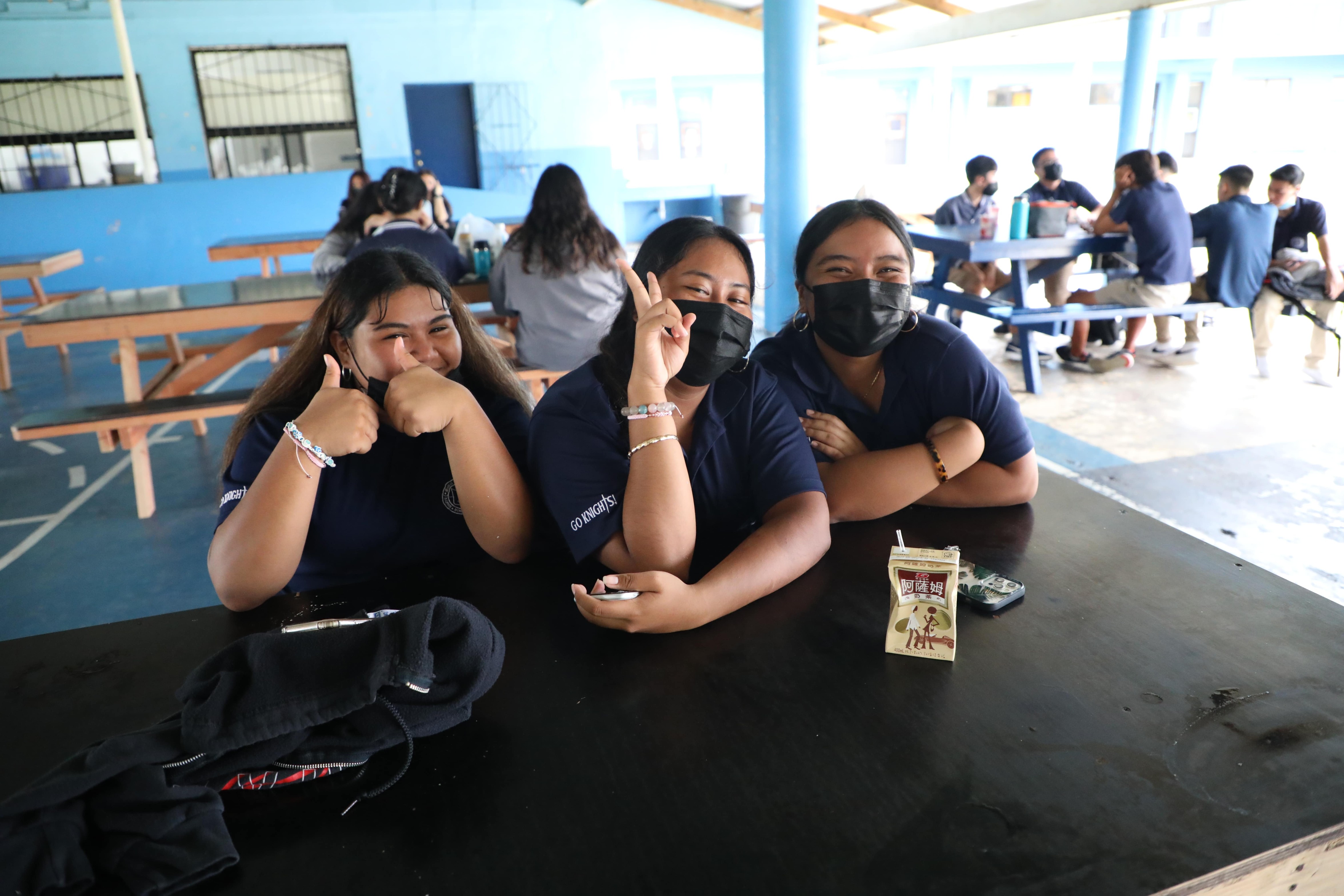 Mount Carmel School students enjoy reuniting with friends during the first week of school after a restful summer break.