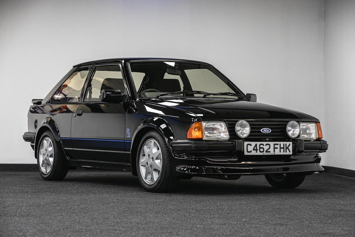 A 1985 Ford Escort RS Turbo S1 car formerly driven by the late Princess Diana, offered for sale via Silverstone Auctions on August 27, 2022, is seen in this undated handout photo taken in an unknown location.