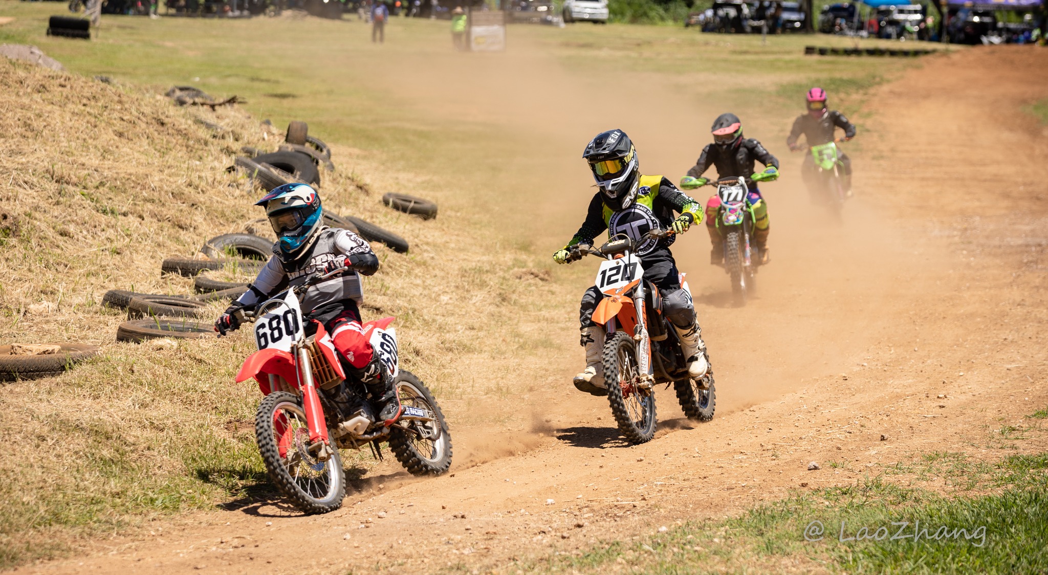 Billie Pangelinan takes the lead in the Power Puff Girls class during round 7 of the 2022 Monster Energy Points Race Series on Sunday at  Cow Town Raceway Park.