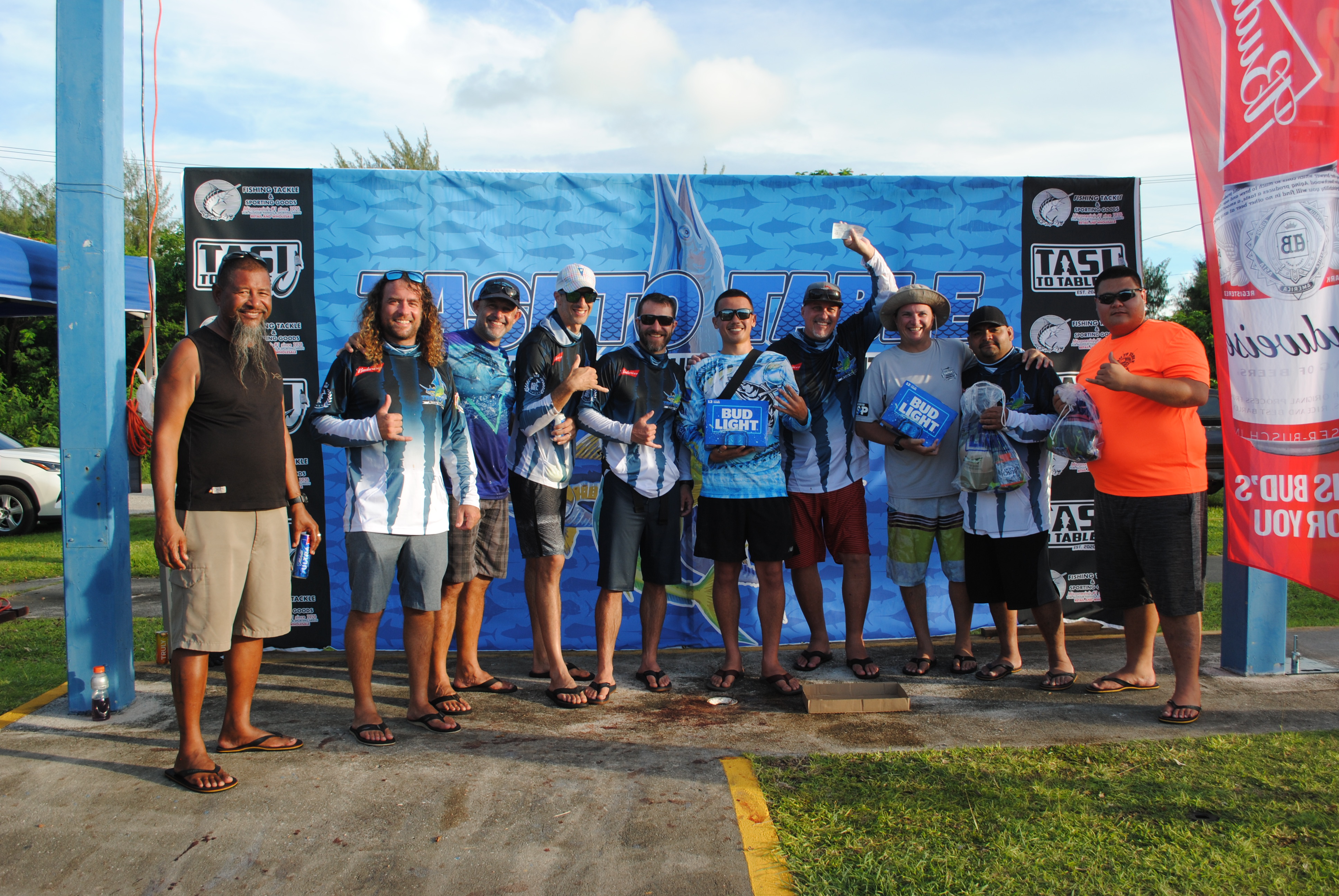 The crew of Mako, which finished fourth, poses  for a photo with Tasi To Table officials at the conclusion of the 1st Annual Mix Classic on Saturday at Smiling Cove Marina. 