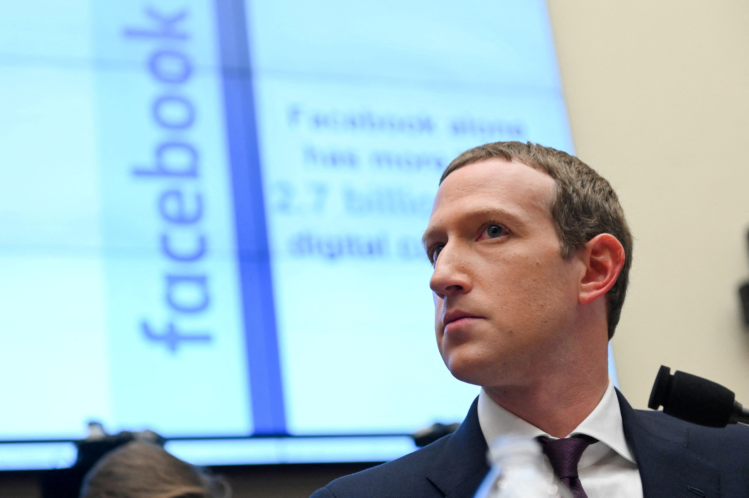 Facebook Chairman and CEO Mark Zuckerberg testifies at a House Financial Services Committee hearing in Washington, U.S., Oct. 23, 2019.