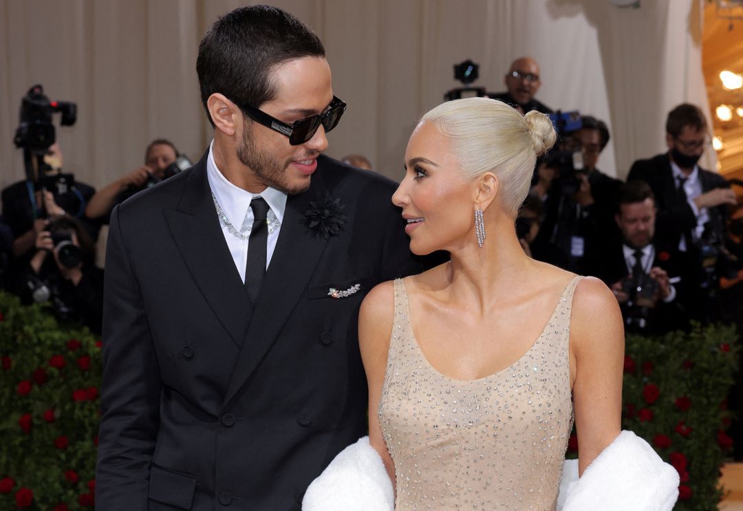 Kim Kardashian and Pete Davidson arrive at the “In America: An Anthology of Fashion”-themed Met Gala at the Metropolitan Museum of Art in New York City, May 2, 2022.