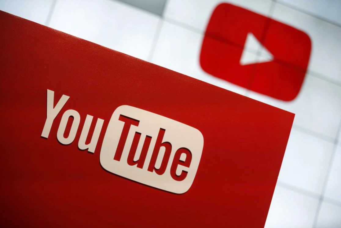 The YouTube logo at the YouTube Space LA in Playa Del Rey, Los Angeles, California, Oct. 21, 2015.