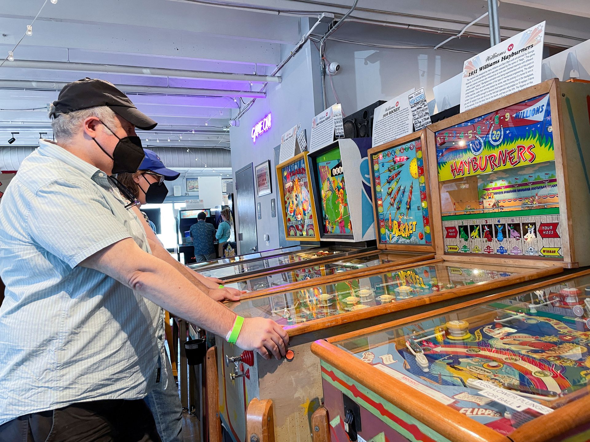 Guests visit Silverball Retro Arcade, which is home to more than 150 fully functional pinball machines in Asbury Park, New Jersey, Aug. 12, 2022.