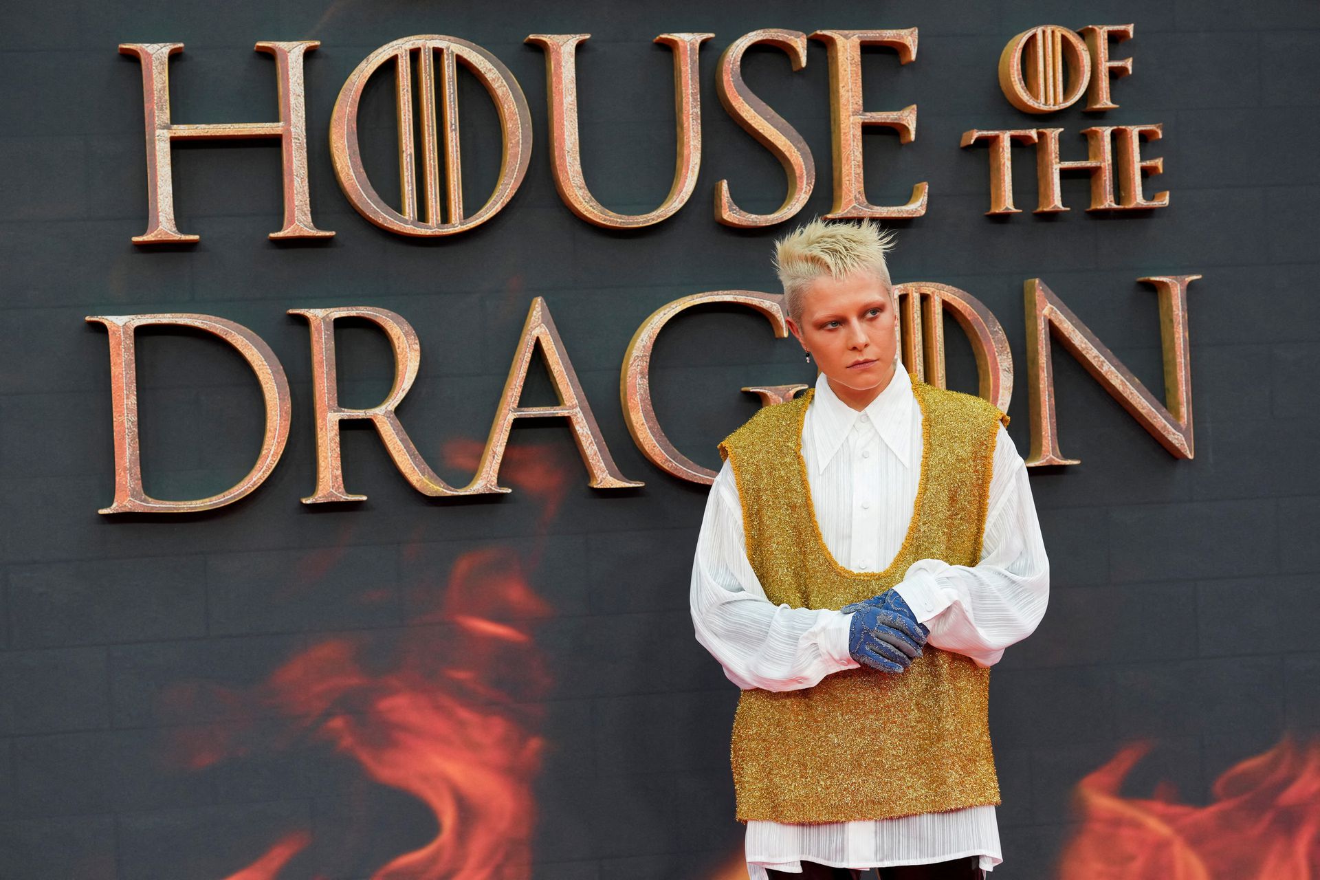 Cast member Emma D'Arcy attends the UK premiere of “House of the Dragon” in London, Britain, Aug. 15, 2022.