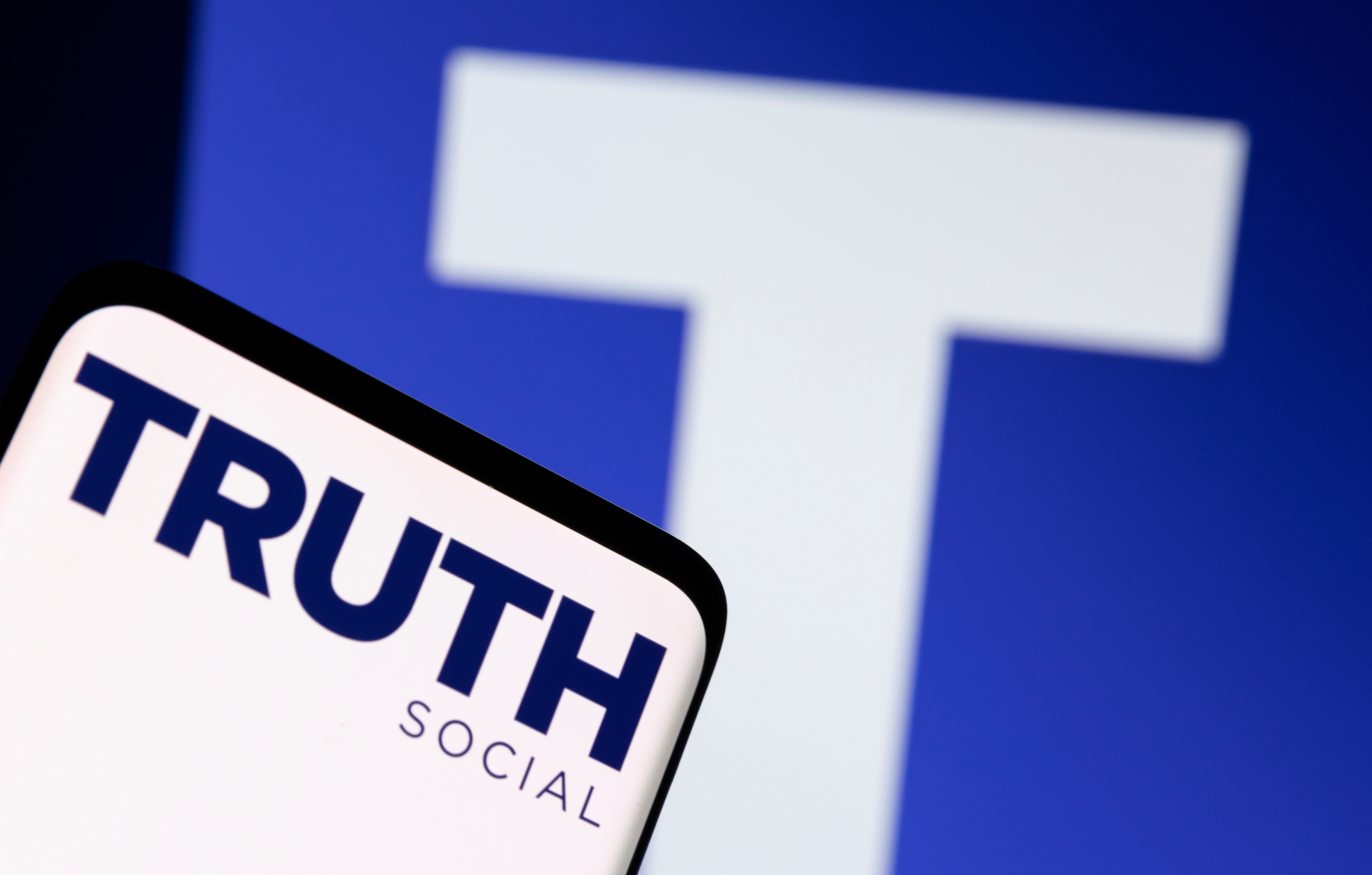 The Truth social network logo is seen displayed in this picture illustration taken on Feb. 21, 2022.