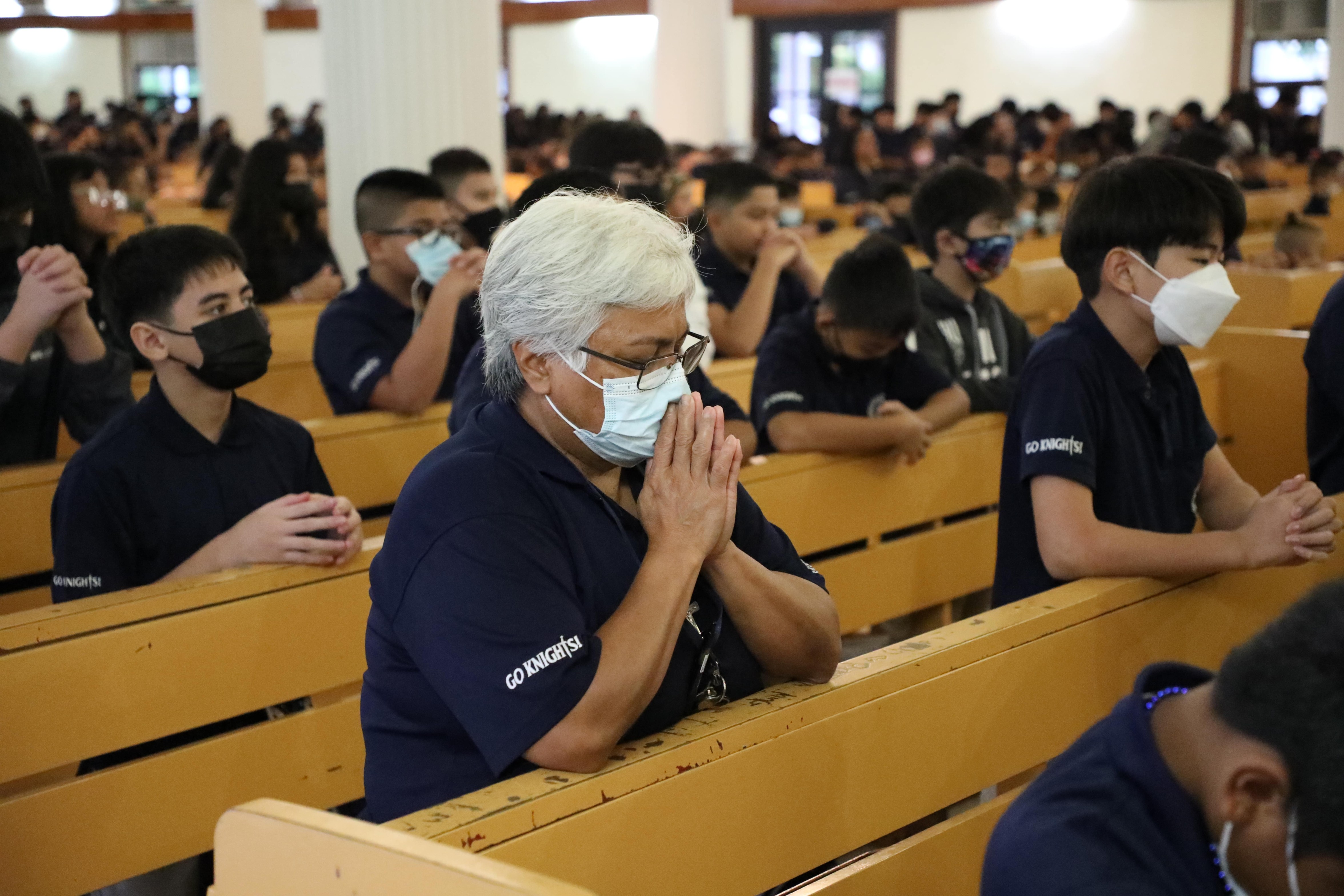 Mount Carmel School students participate in an opening Mass at Mount Carmel Cathedral on the first day of classes for the 2022-2023 school year.