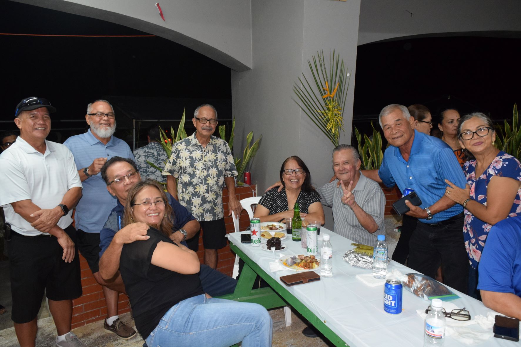 Former Education Commissioner Rita A. Sablan, husband, Frank third left; former Sen. John "Morgen" Tenorio, former Rep. Juan I. Tenorio, former Rep. John S. "Liling" Reyes and wife Leticia, former Department of Public Land Deputy Secretary Ramon Salas, second left, were among those who attended Lt. Gov. Arnold I. Palacios’s birthday celebration.